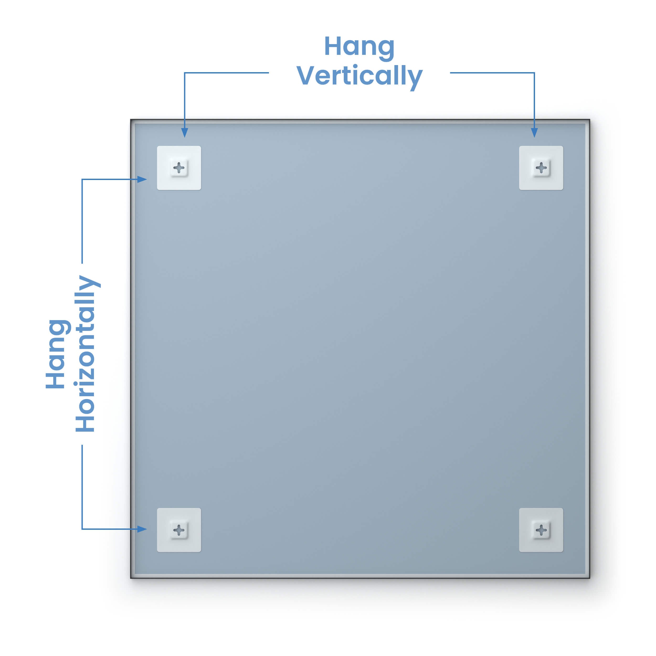 36" x 36" Shatterproof Wall Mount Metal Frame Mirror - FM1-3636