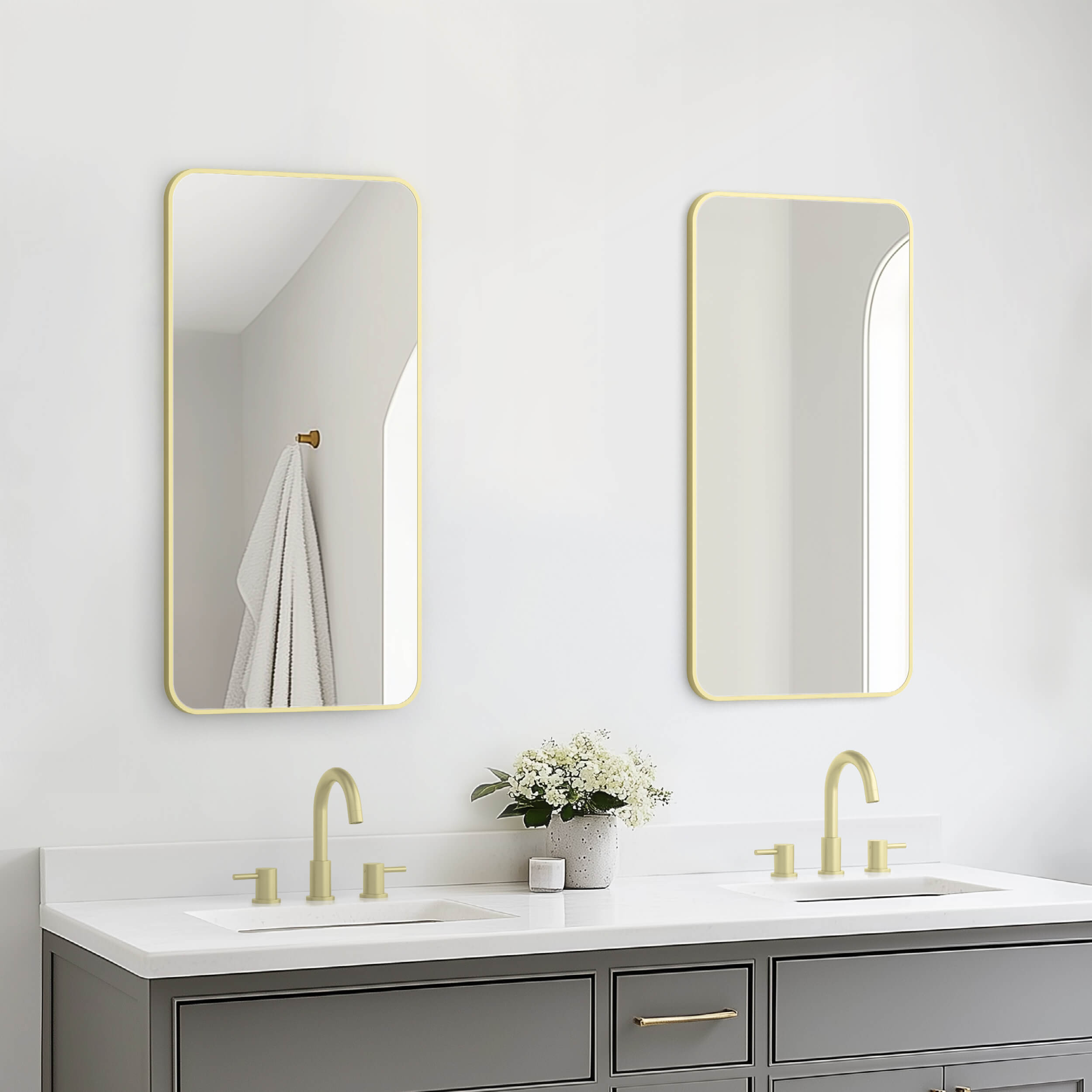 18" x 36" Shatterproof Wall Mount Metal Frame Mirror - FM2-1836