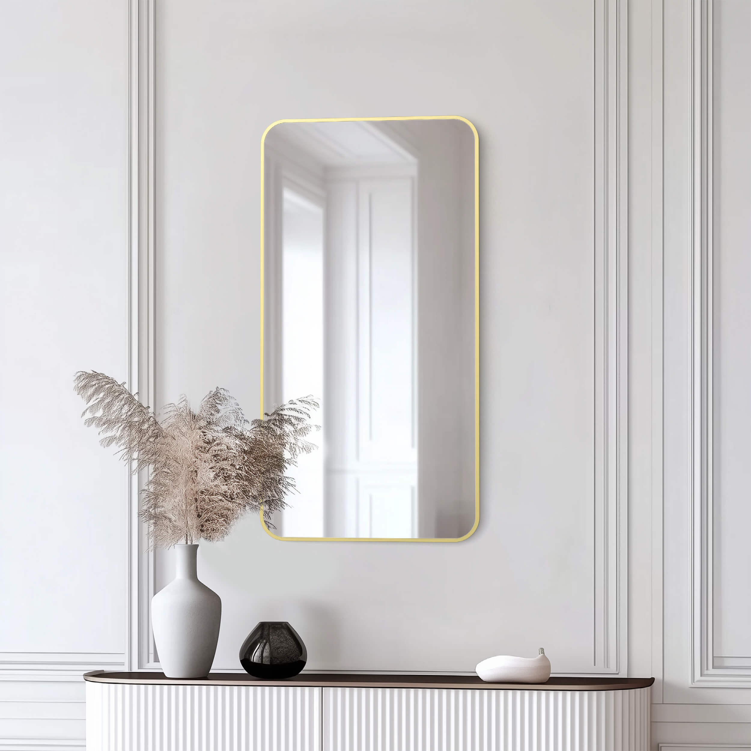 18" x 36" Shatterproof Wall Mount Metal Frame Mirror - FM2-1836