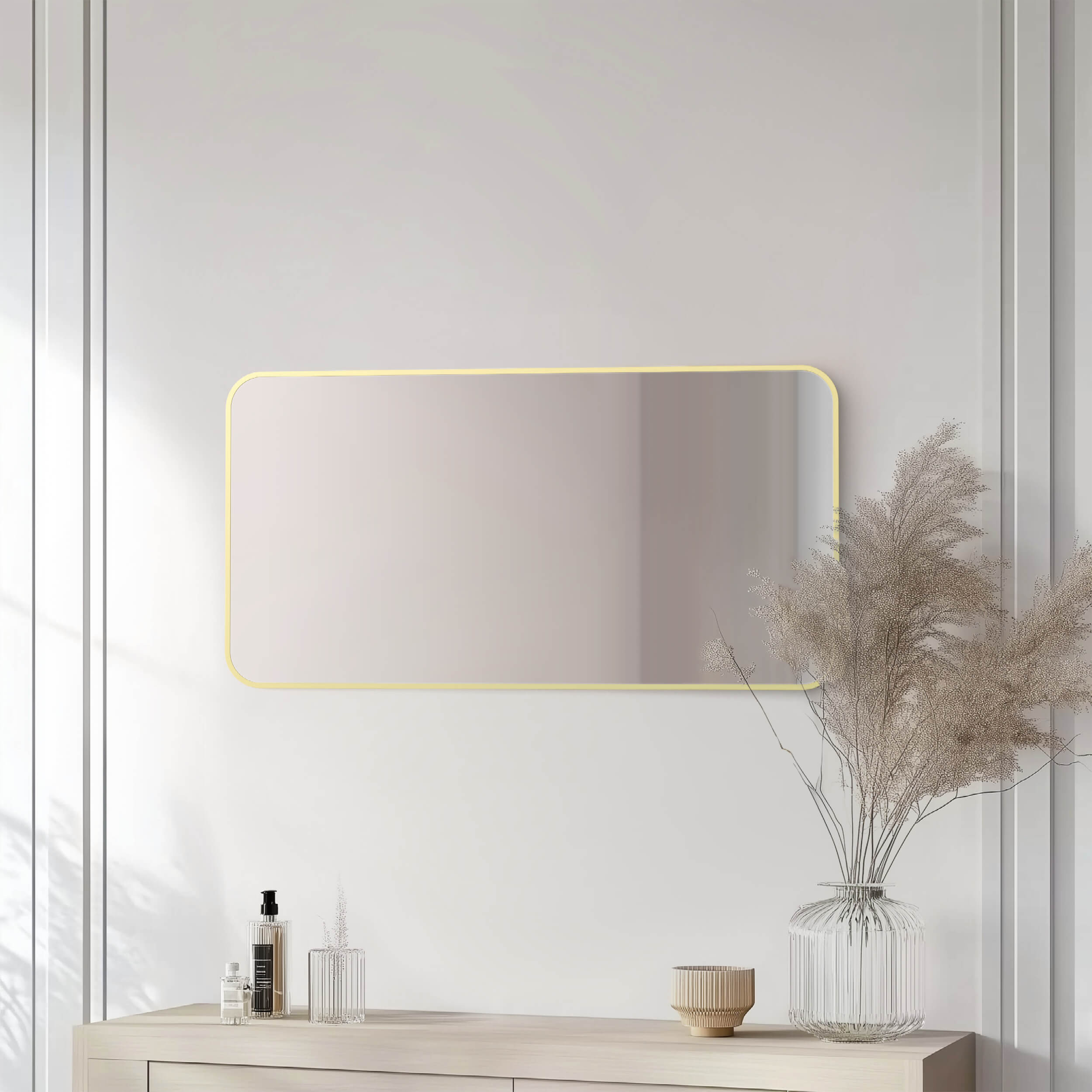 18" x 36" Shatterproof Wall Mount Metal Frame Mirror - FM2-1836