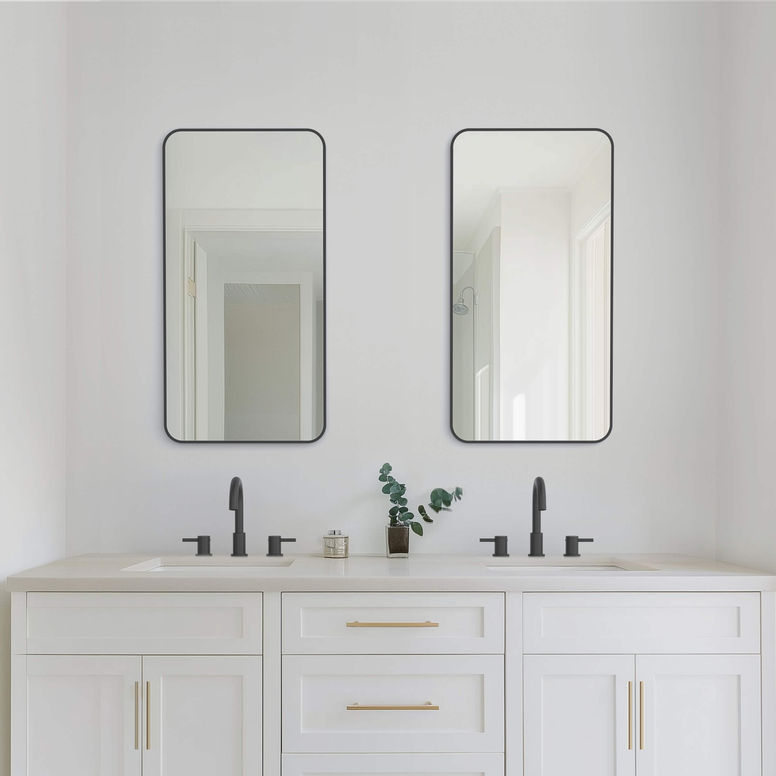 18" x 36" Shatterproof Wall Mount Metal Frame Mirror - FM2-1836