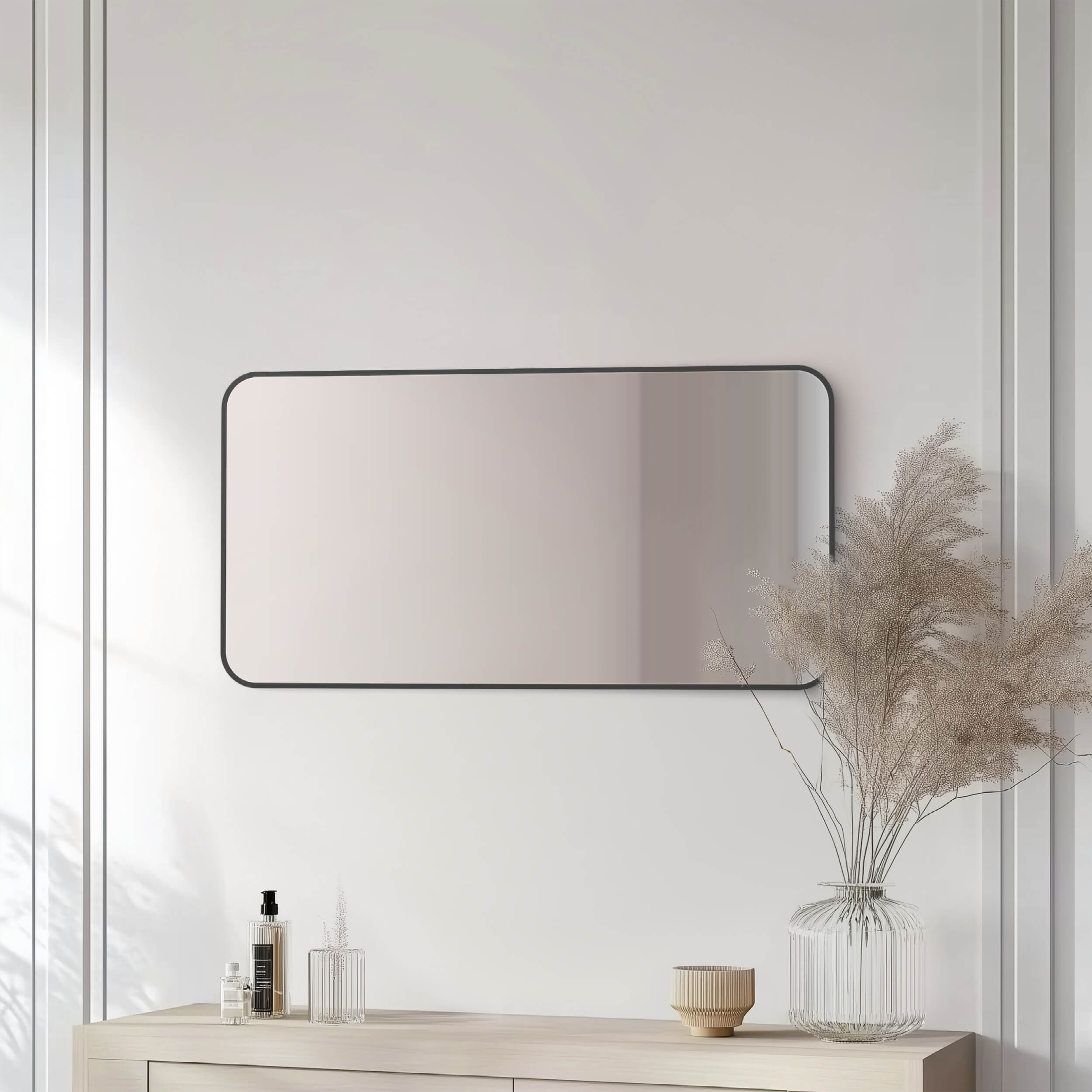 18" x 36" Shatterproof Wall Mount Metal Frame Mirror - FM2-1836