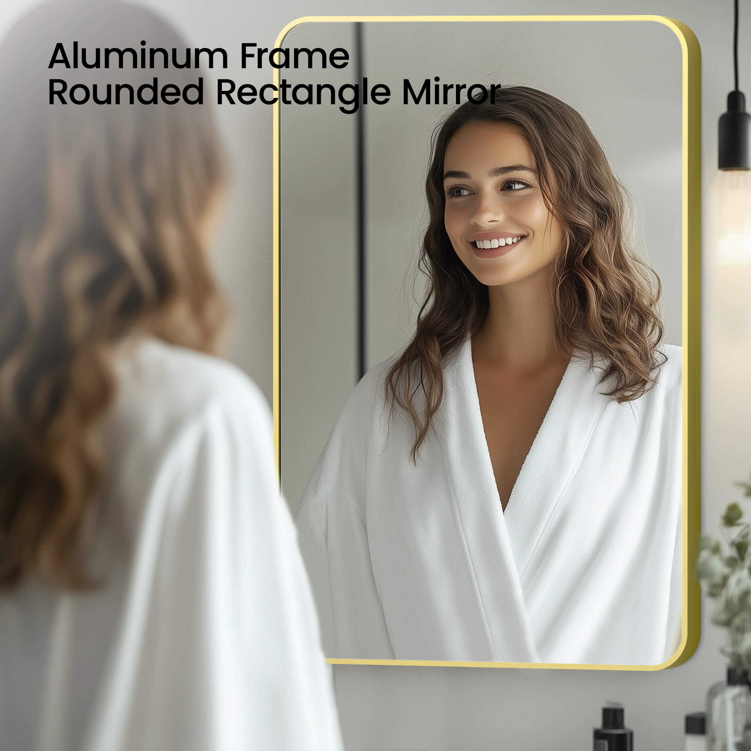 24" x 36" Shatterproof Wall Mount Metal Frame Mirror - FM2-2436