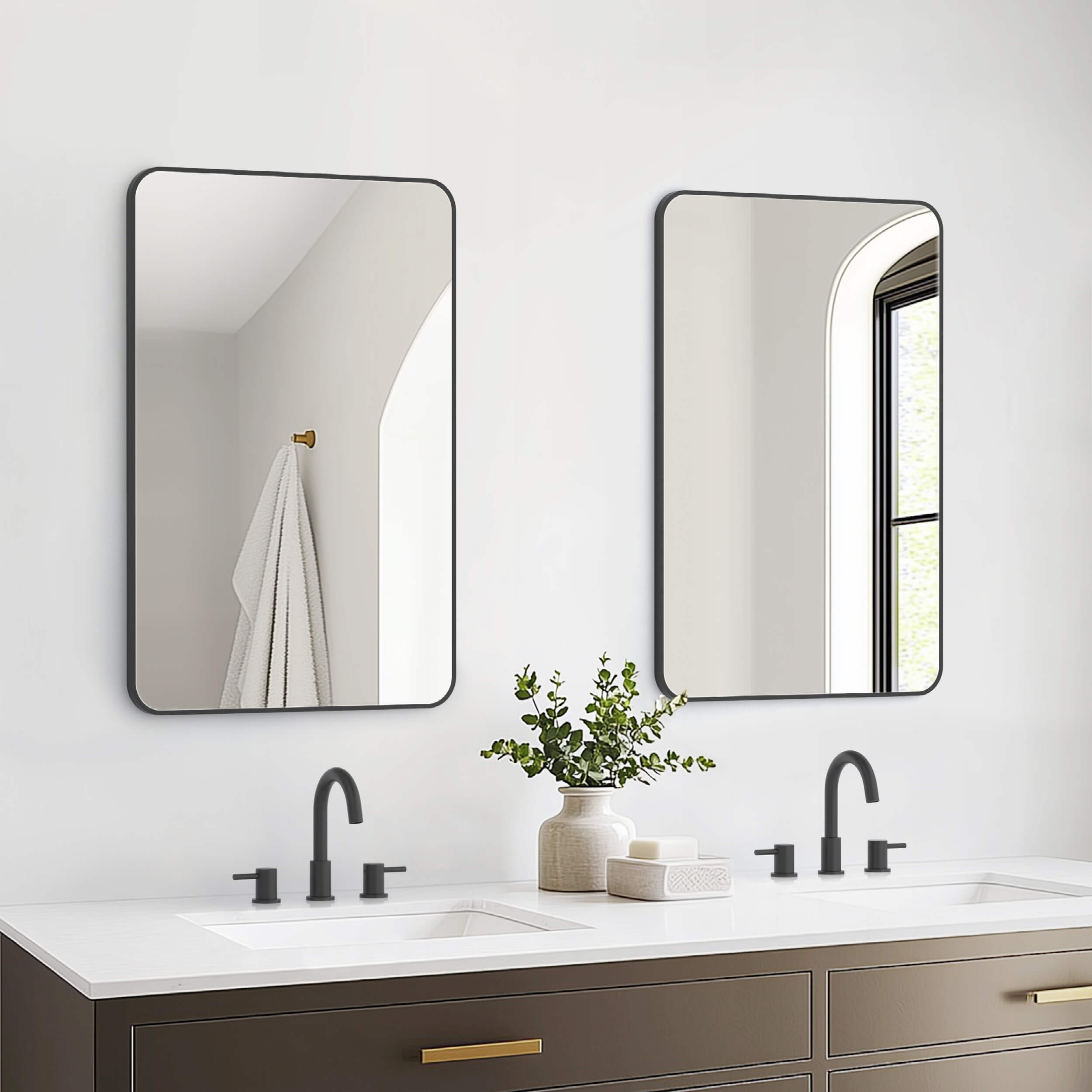 24" x 36" Shatterproof Wall Mount Metal Frame Mirror - FM2-2436