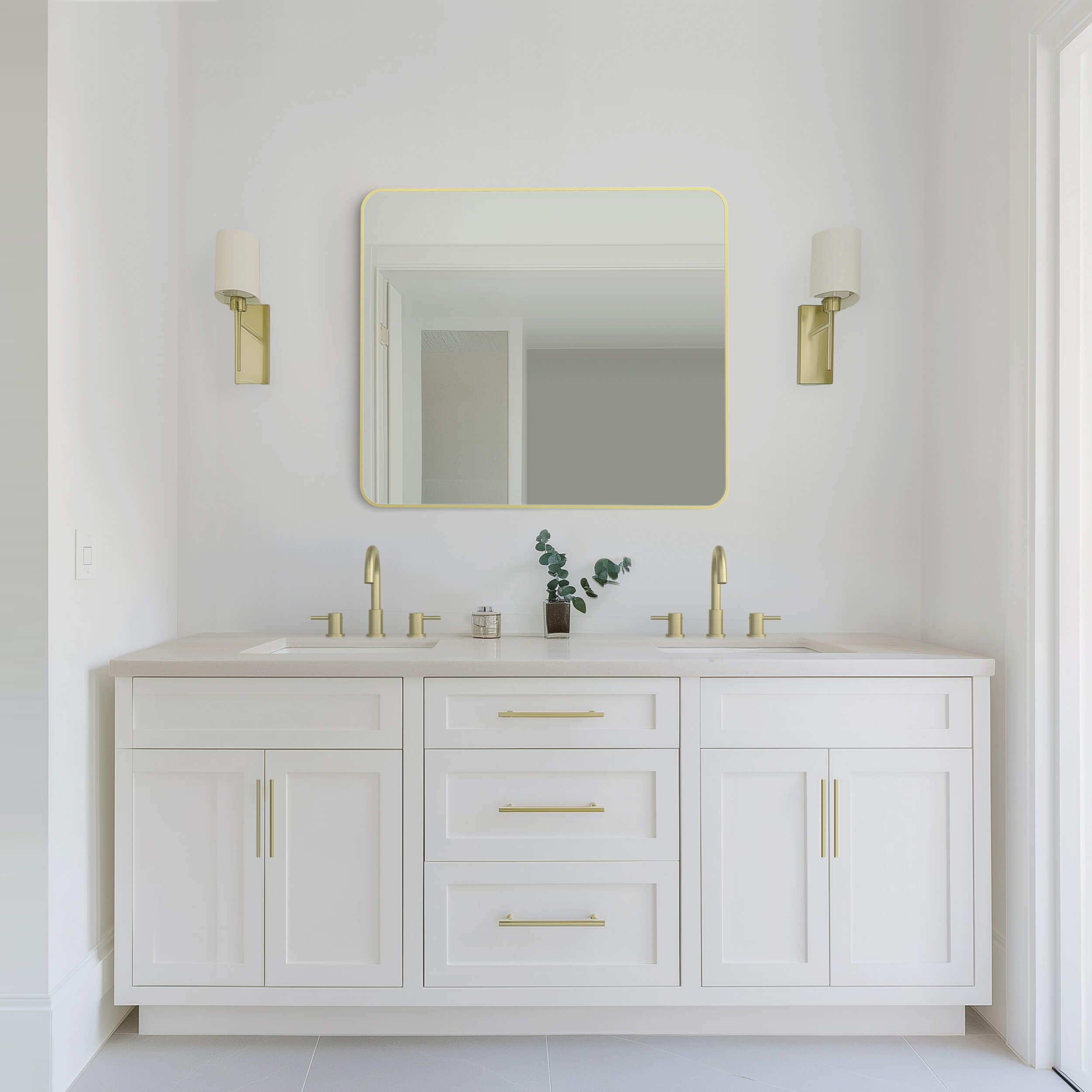 30" x 36" Shatterproof Wall Mount Metal Frame Mirror - FM2-3036