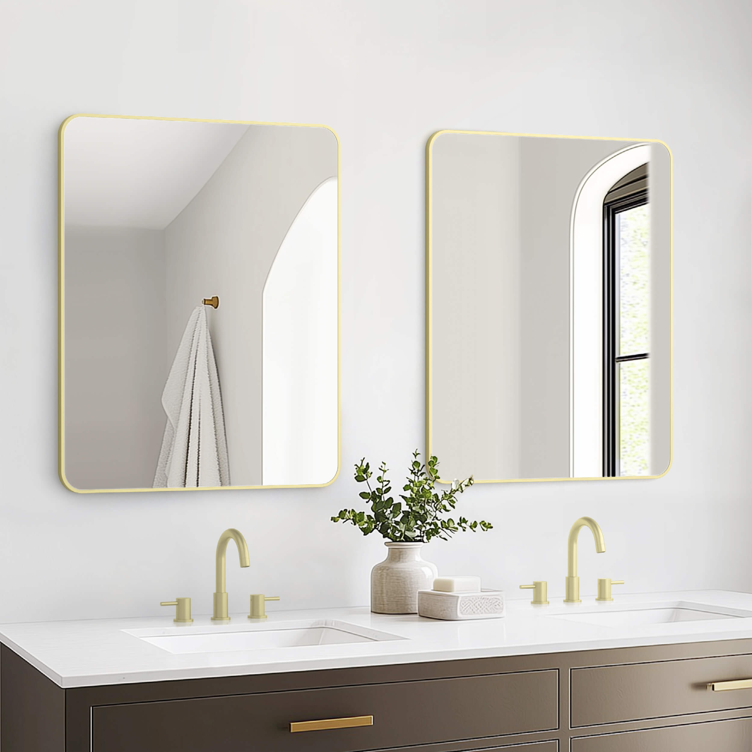 30" x 36" Shatterproof Wall Mount Metal Frame Mirror - FM2-3036