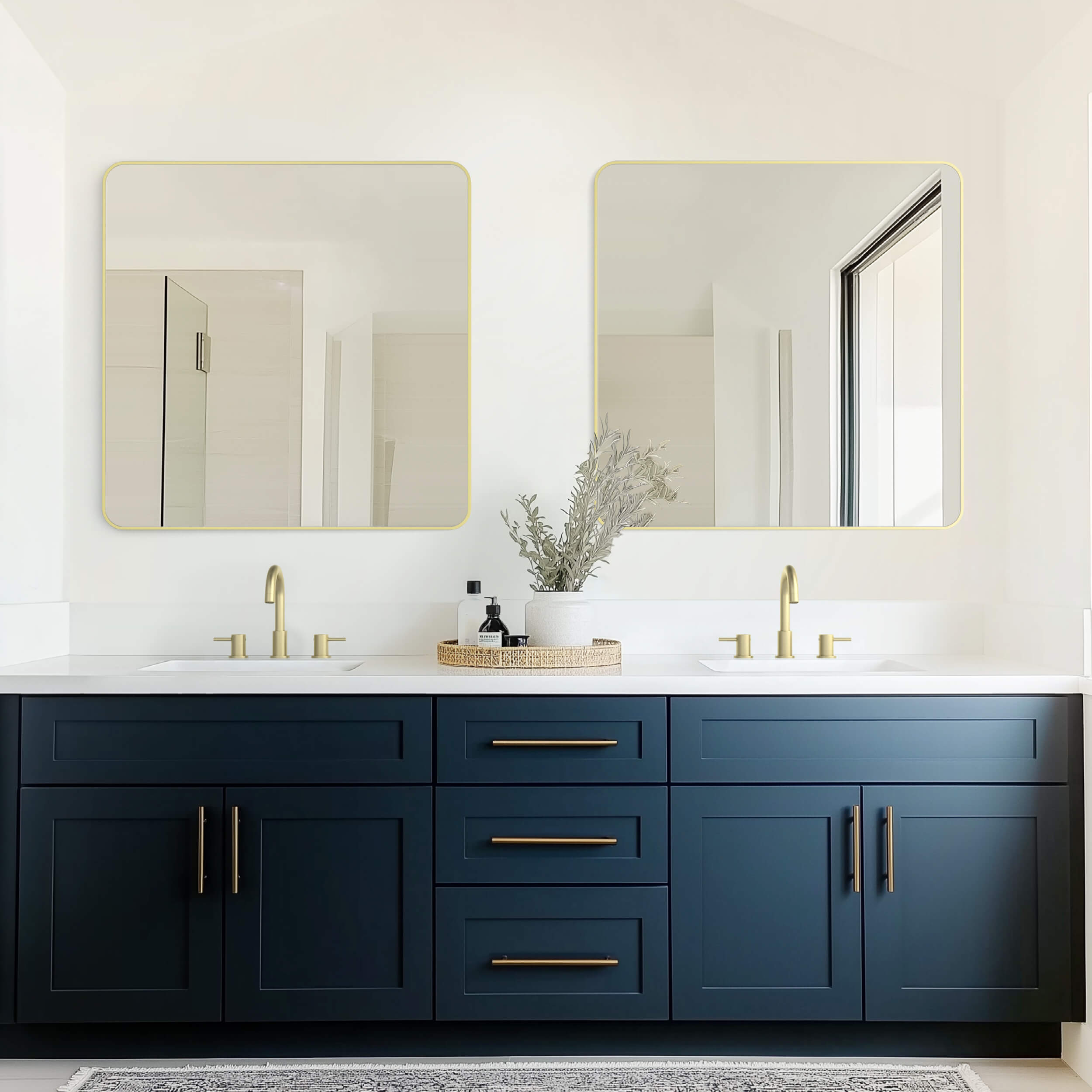 36" x 36" Shatterproof Wall Mount Metal Frame Mirror - FM2-3636