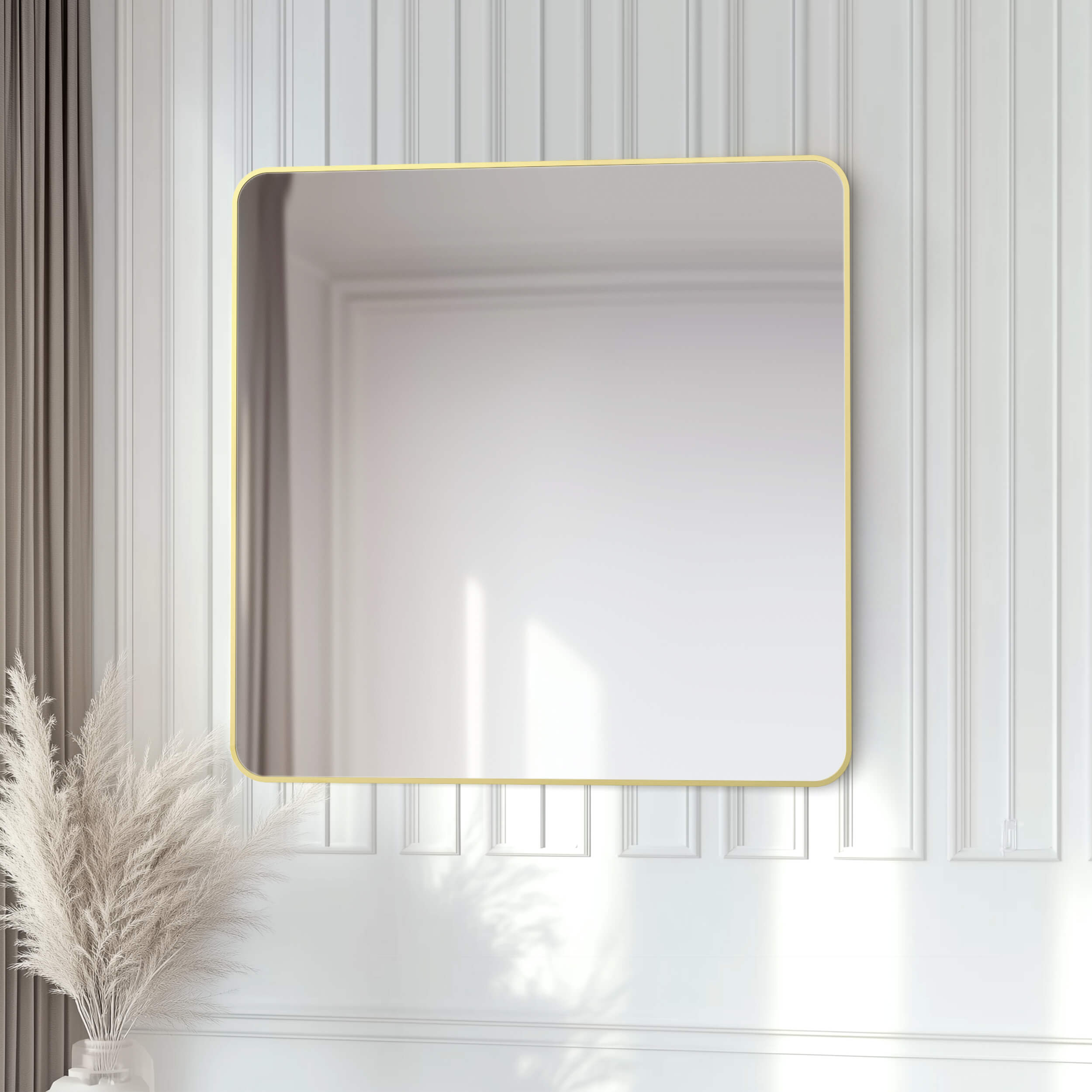36" x 36" Shatterproof Wall Mount Metal Frame Mirror - FM2-3636