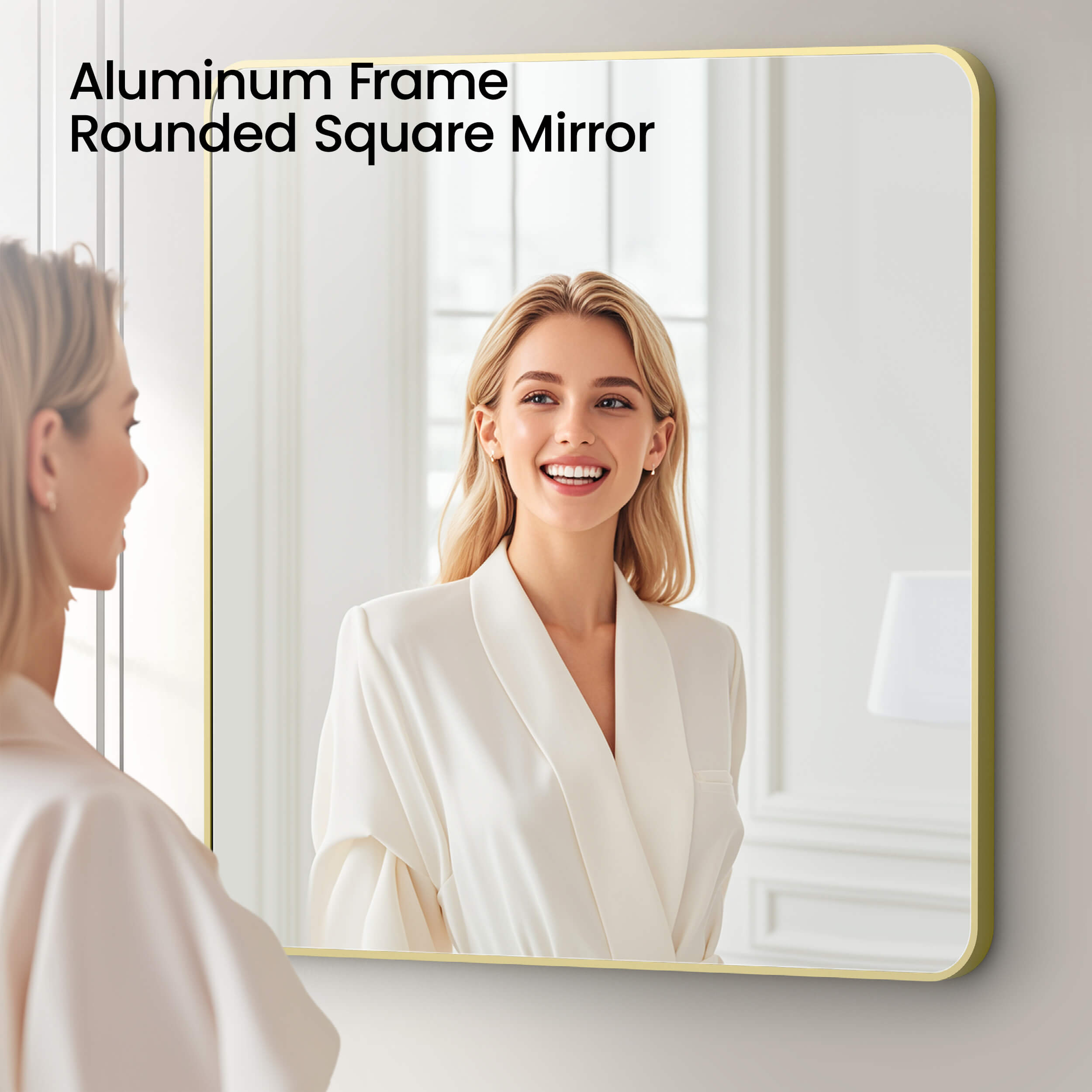 36" x 36" Shatterproof Wall Mount Metal Frame Mirror - FM2-3636