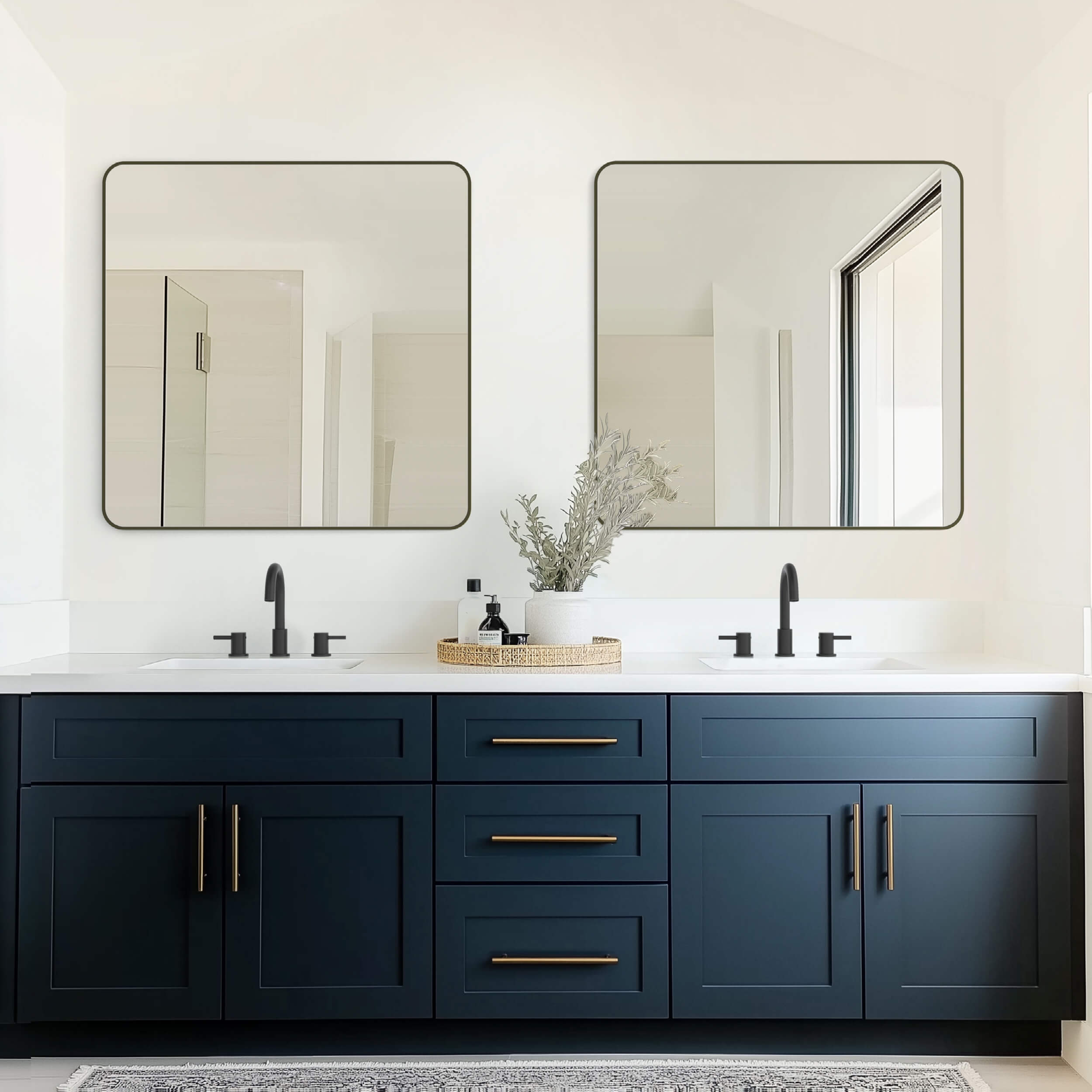 36" x 36" Shatterproof Wall Mount Metal Frame Mirror - FM2-3636