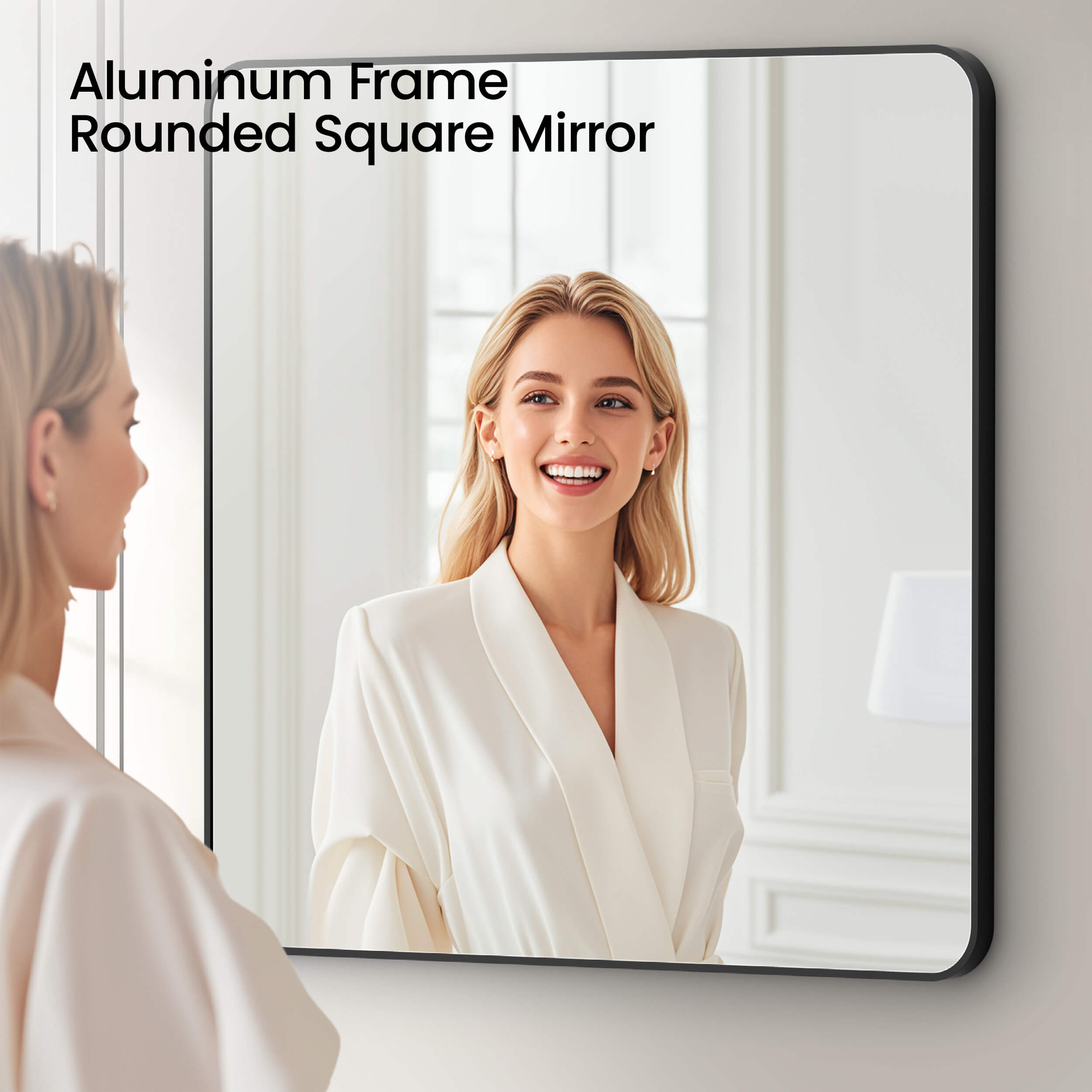 36" x 36" Shatterproof Wall Mount Metal Frame Mirror - FM2-3636