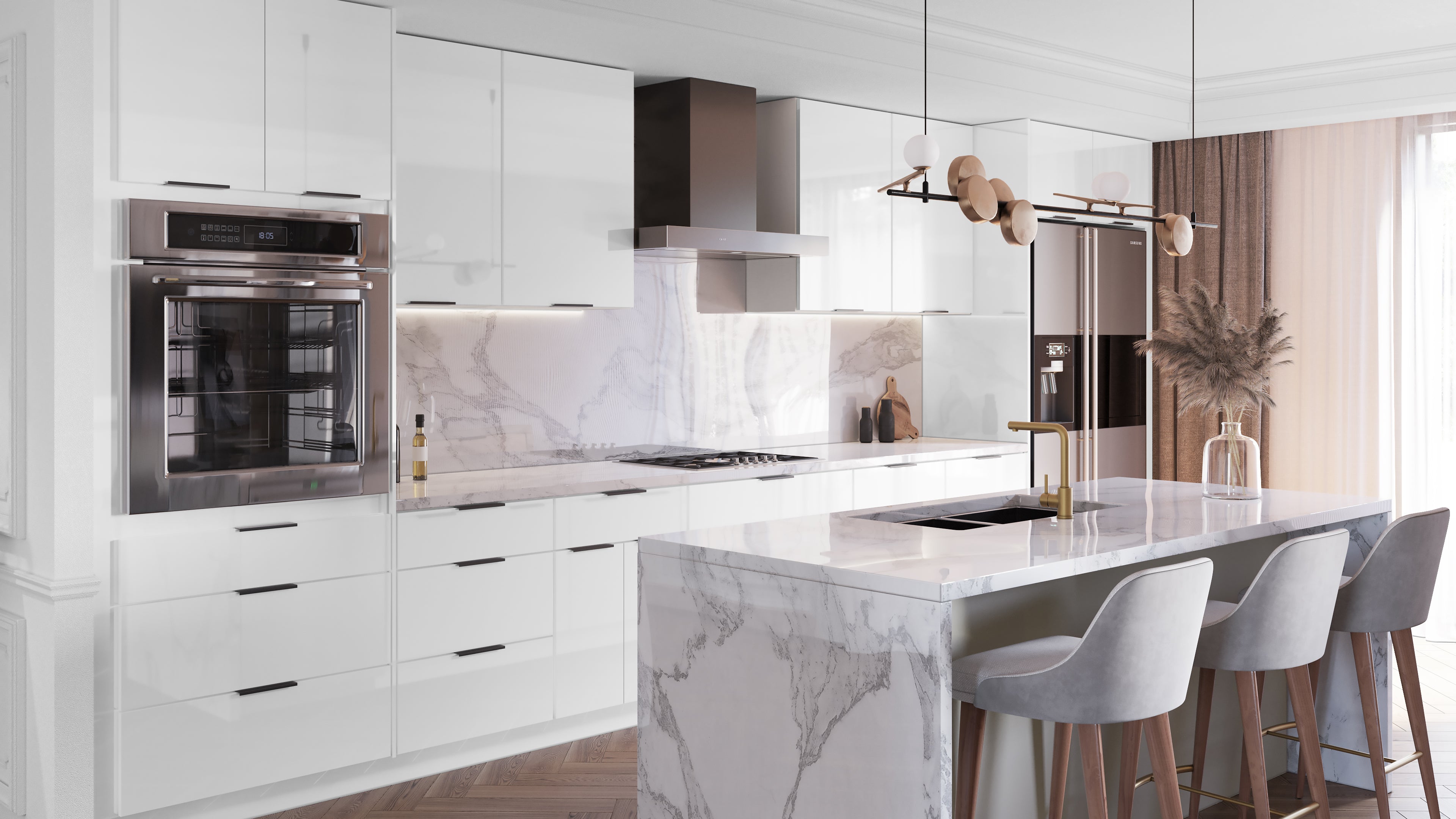 Illume Catalina Bianco Gloss Kitchen Cabinets kitchen cabinets - Shop at Home Craft Studio - 1