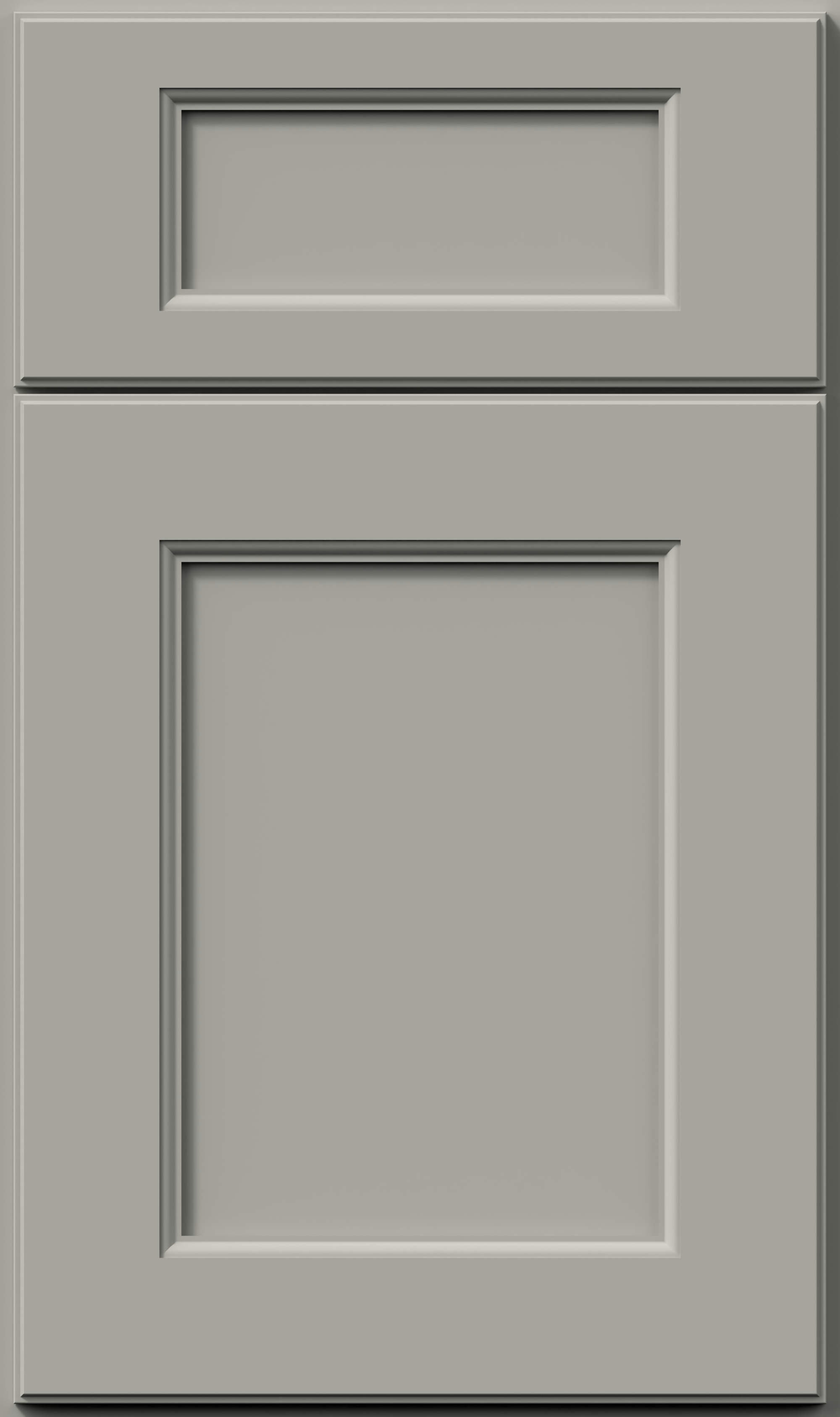 Allure Fusion Nickel cabinet door featuring wide rail moldings and a contemporary design.