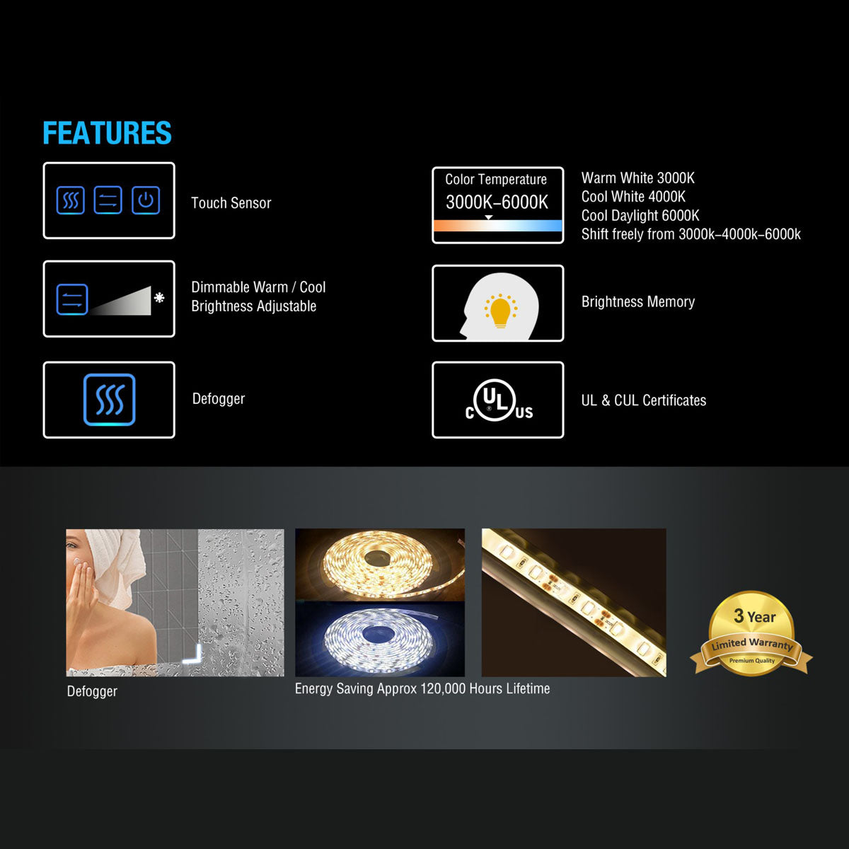 30" LED Aluminum Medicine Cabinet (Surface Mount/Recessed)
