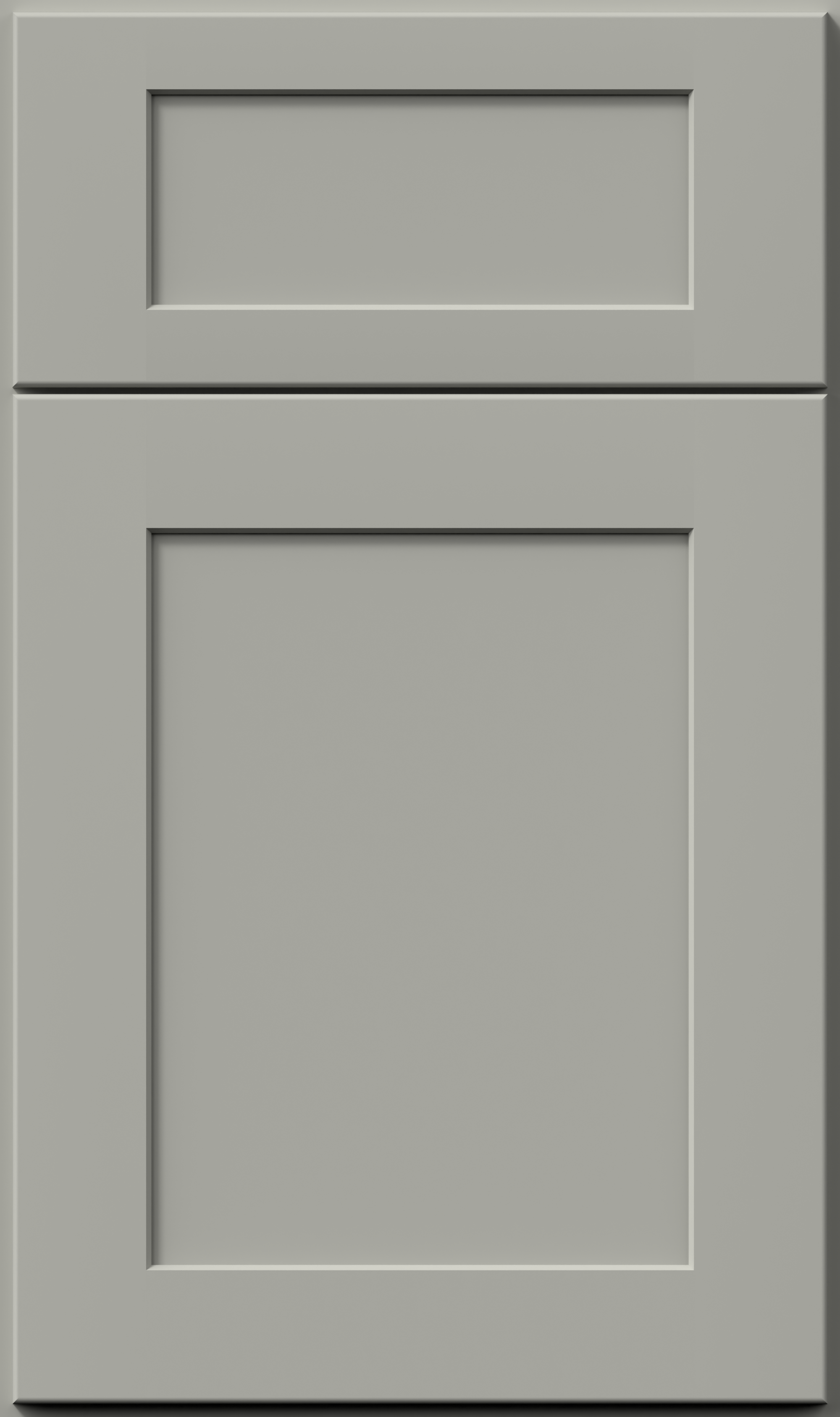 Contemporary Galaxy Nickel cabinet with smooth polished finish and simple frame design, perfect for modern kitchens.