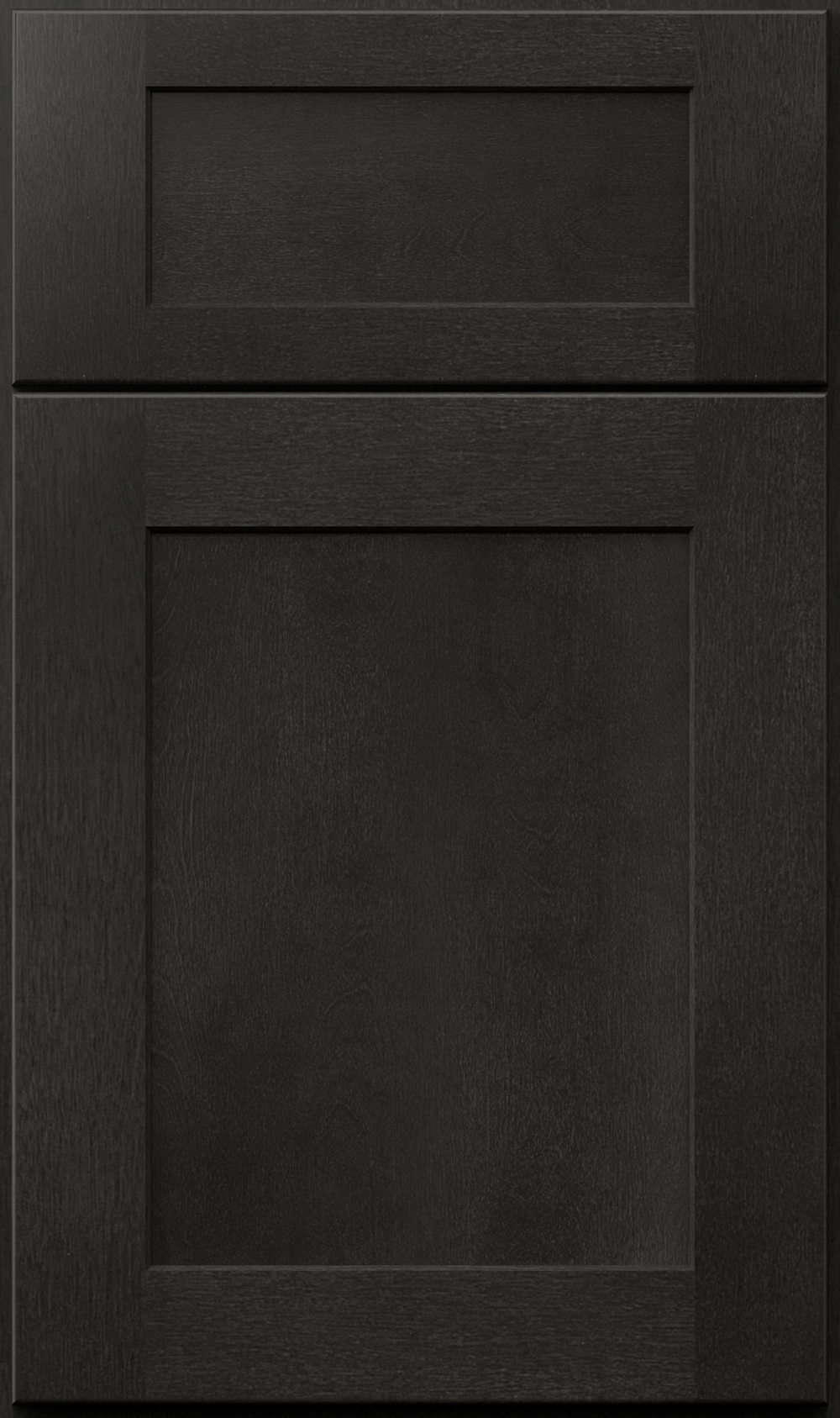 Sleek black kitchen cabinet door with a modern design, perfect for contemporary home interiors.