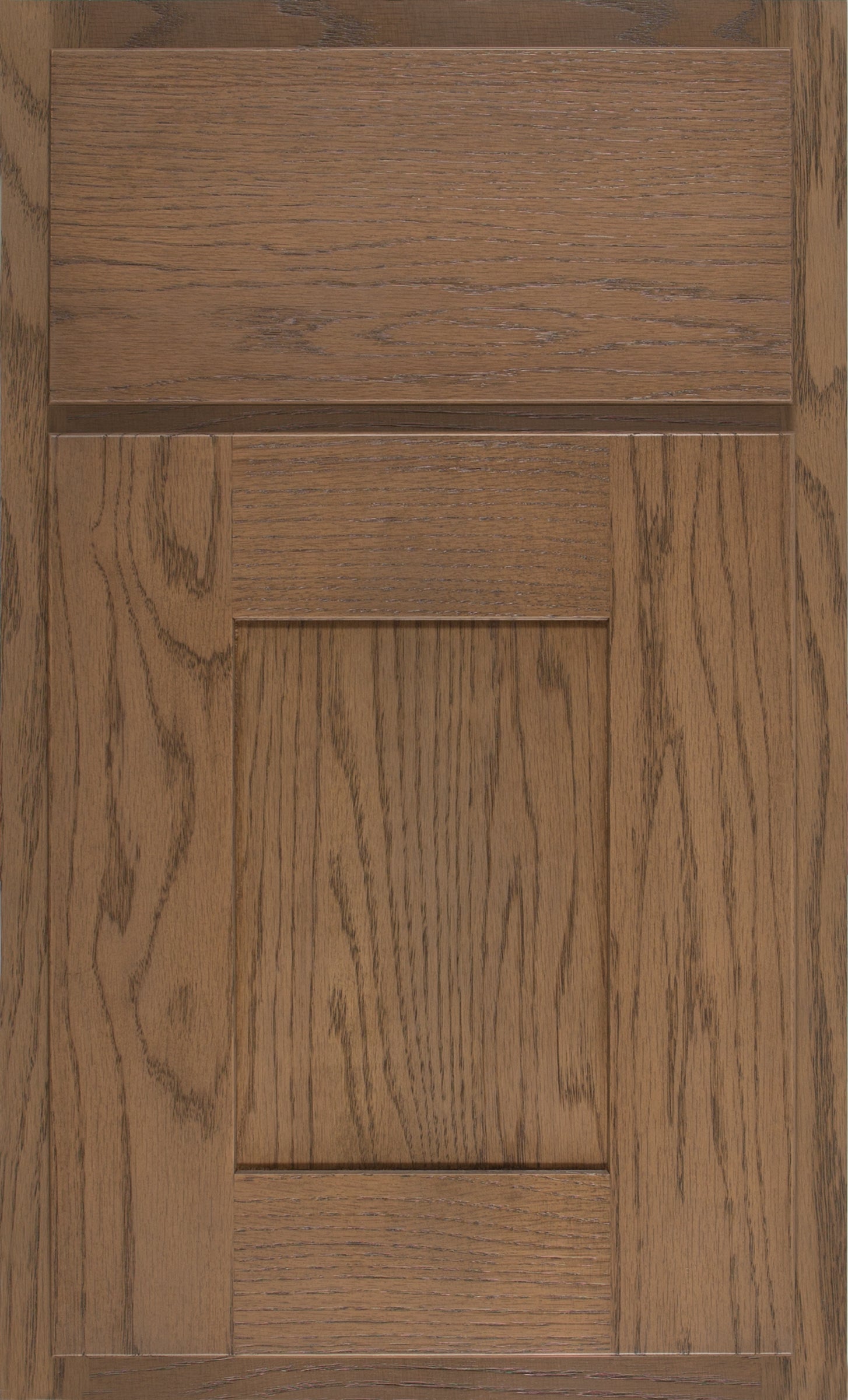 Close-up of Hartford Shiloh cabinet door in rich oak wood, showcasing customizable design options for kitchens.