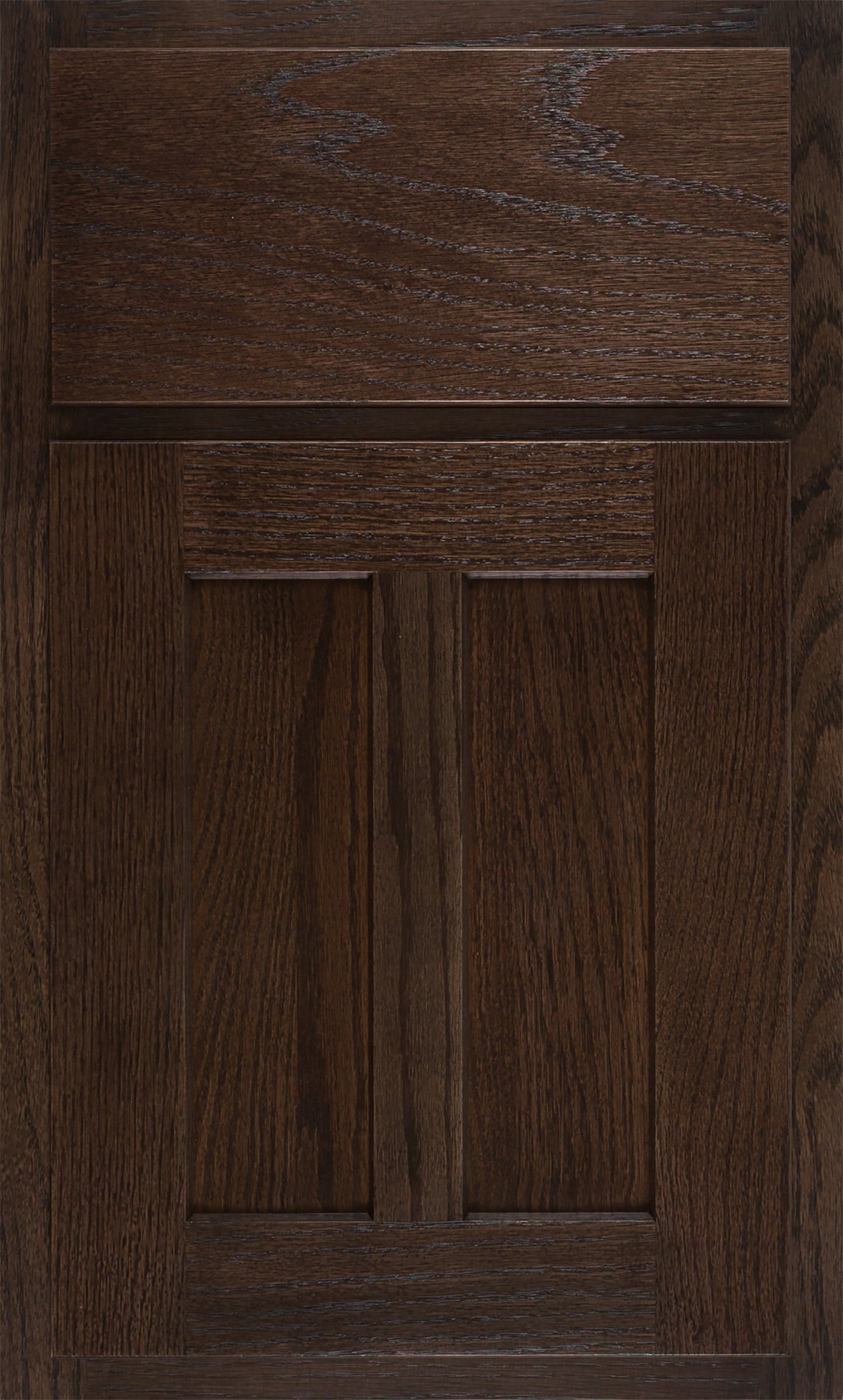 Wilmington cabinet door design in dark wood, showcasing customization options by Shiloh for kitchen cabinets.