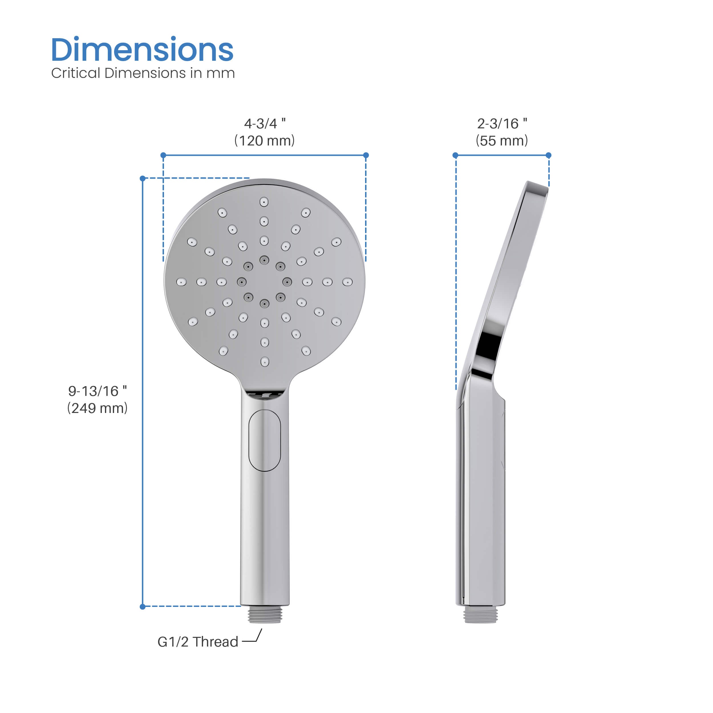 Halo Premium ABS 3 Mode Handheld Shower Head - HS100