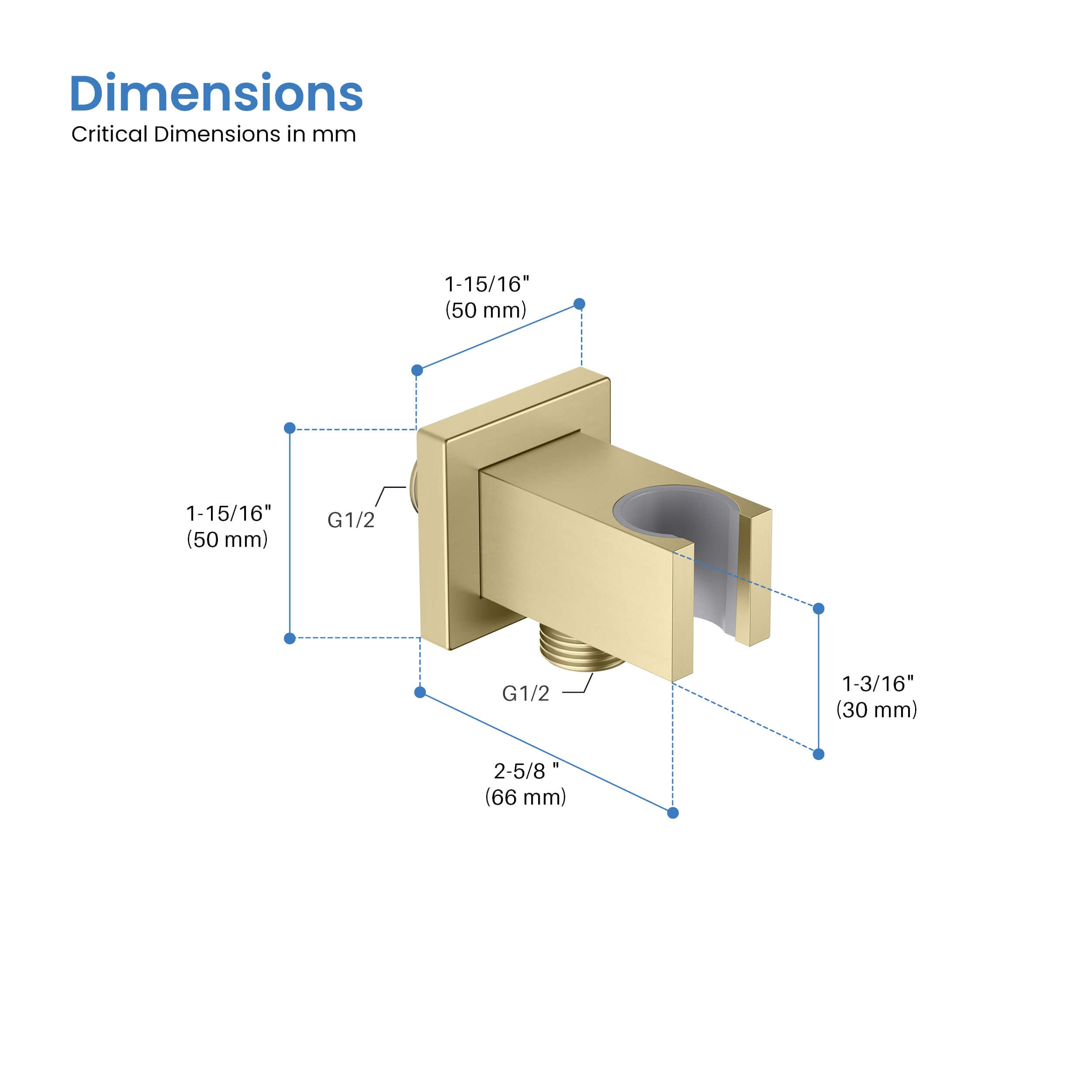 Quadro Wall Mounted Handheld shower Holder - HSH103
