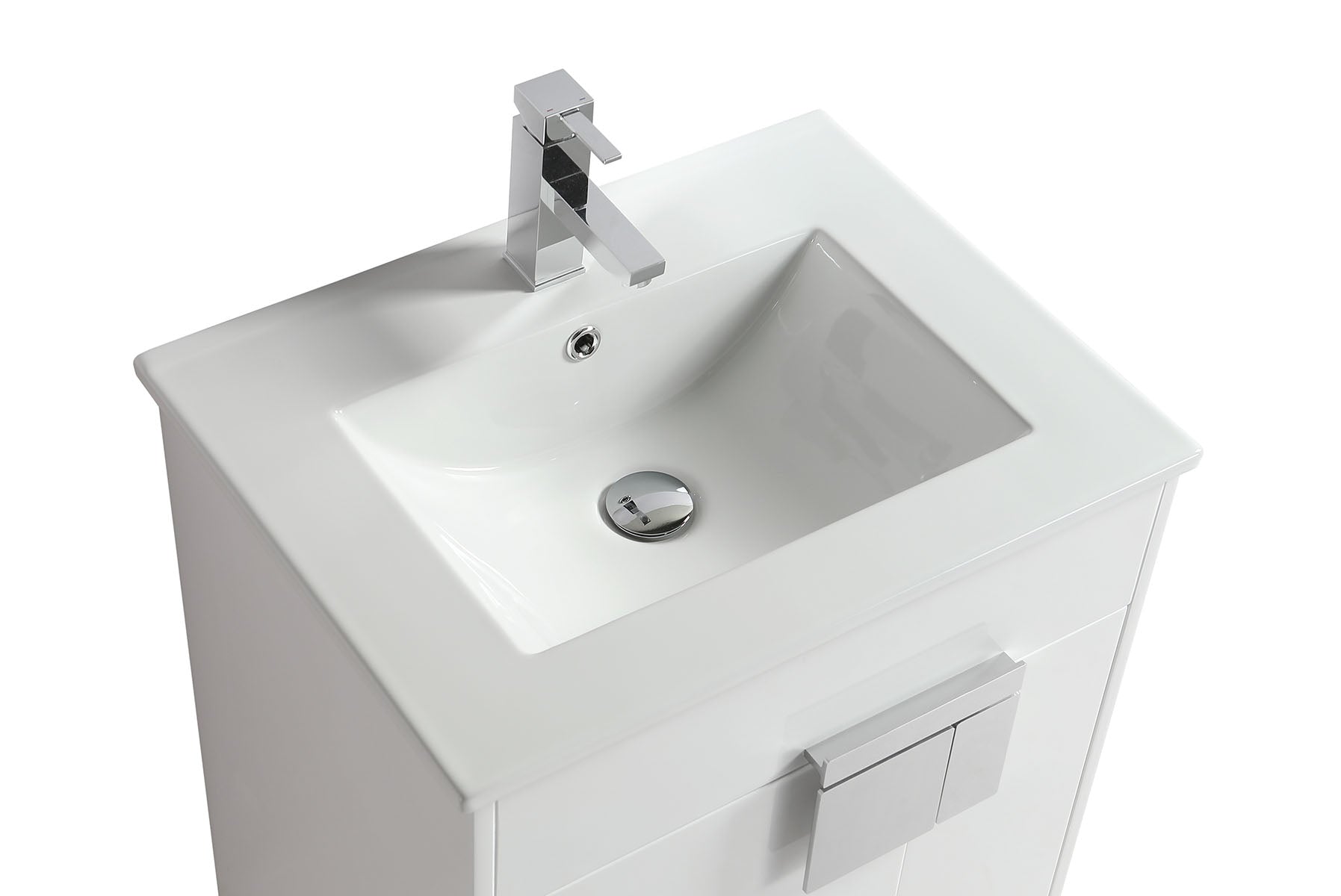24" V9003 Vanity with Ceramic Sink (Glossy White)