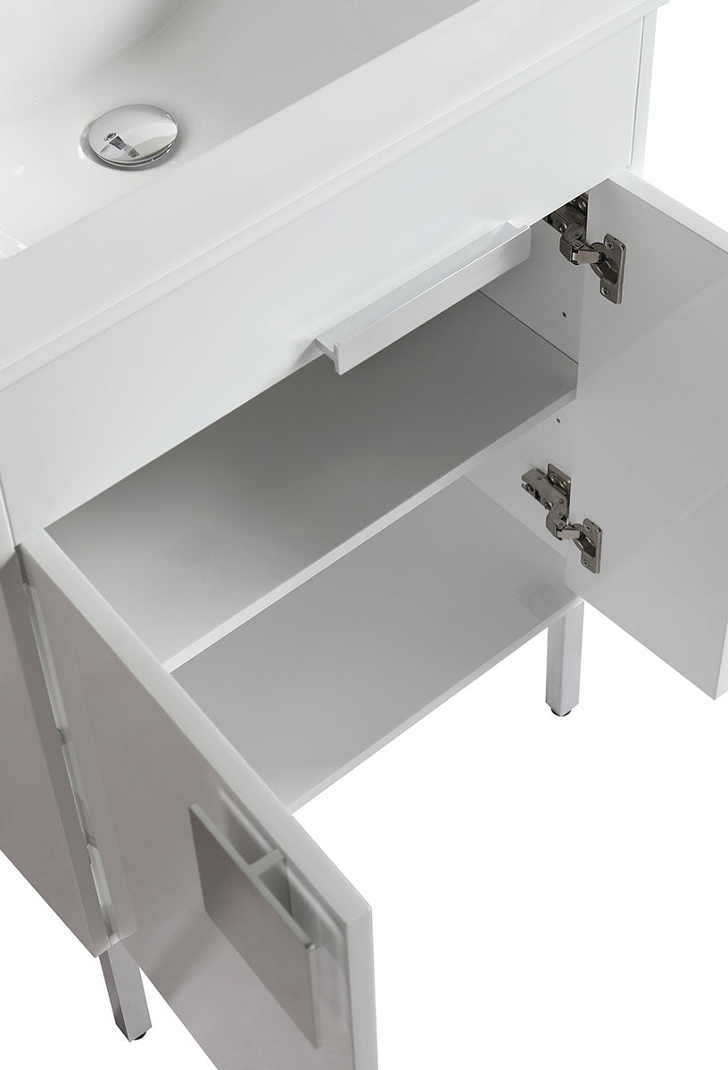 24" V9003 Vanity with Ceramic Sink (Glossy White)