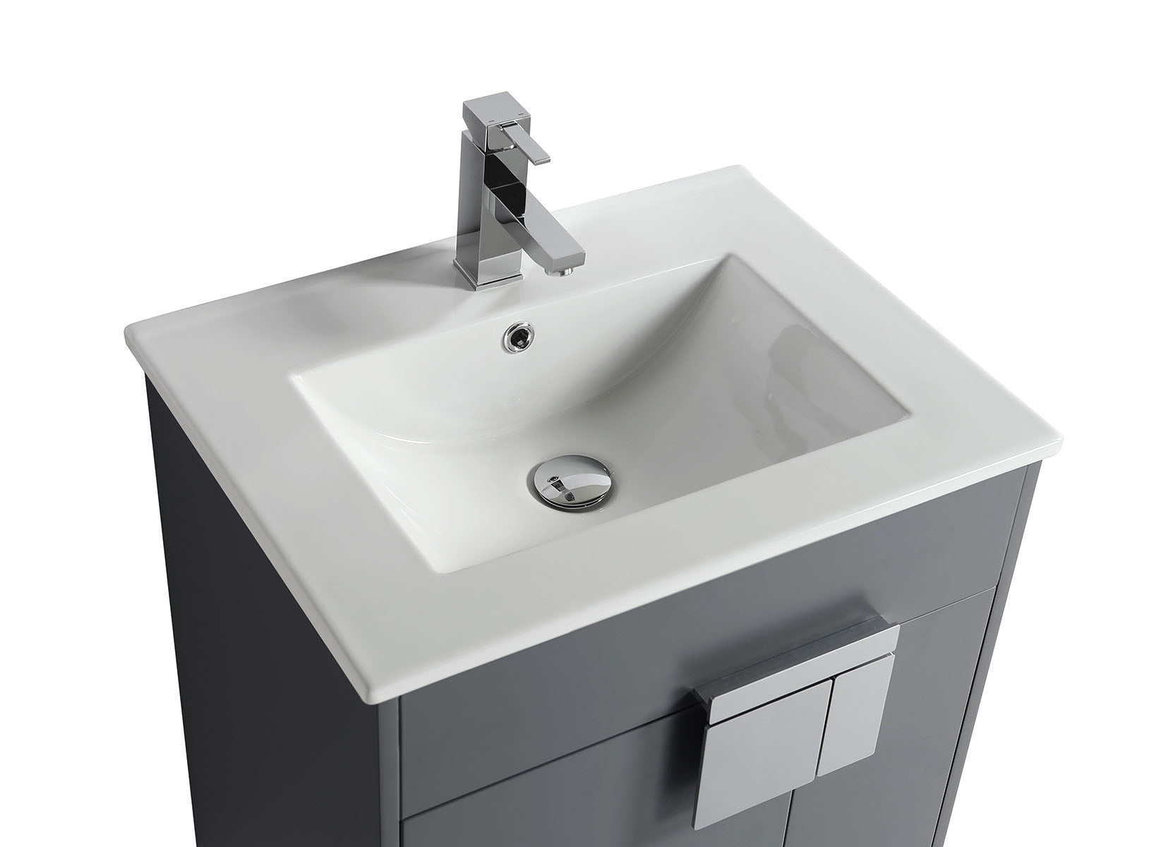 24" V9003 Vanity with Ceramic Sink (Matte Grey)