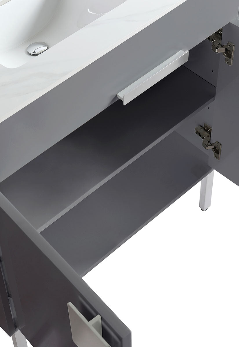 36" V9003 Vanity with Sintered Stone Countertop (Matte Grey)