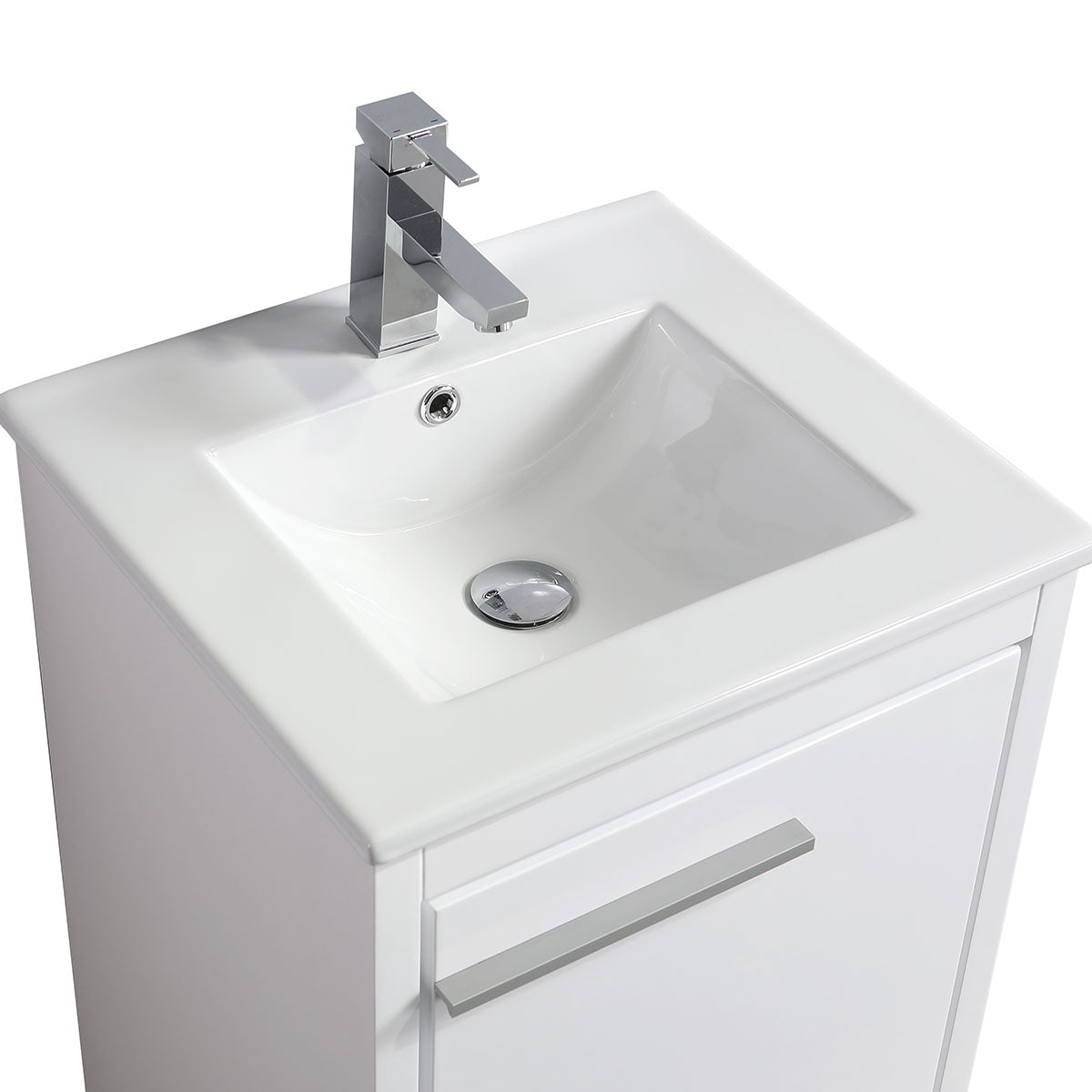 20" V9004 Vanity with Ceramic Sink (Glossy White)