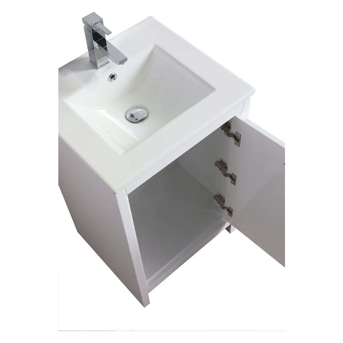 20" V9004 Vanity with Ceramic Sink (Glossy White)