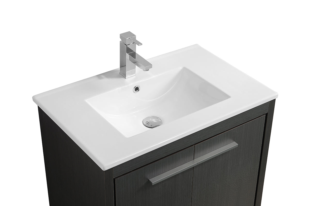 30" V9004 Vanity with Ceramic Sink (Charcoal Grey)