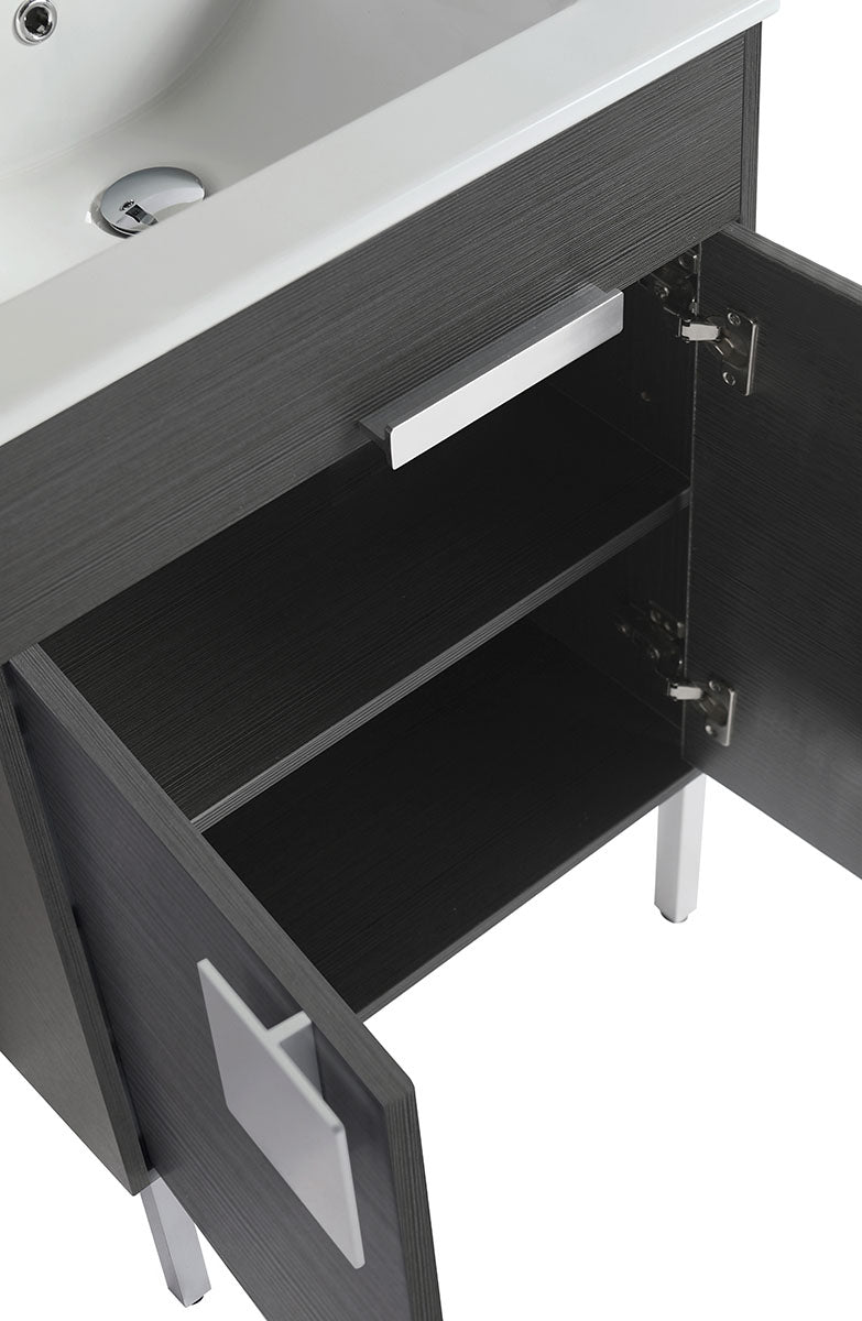 24" V9003 Vanity with Ceramic Sink (Charcoal Grey)