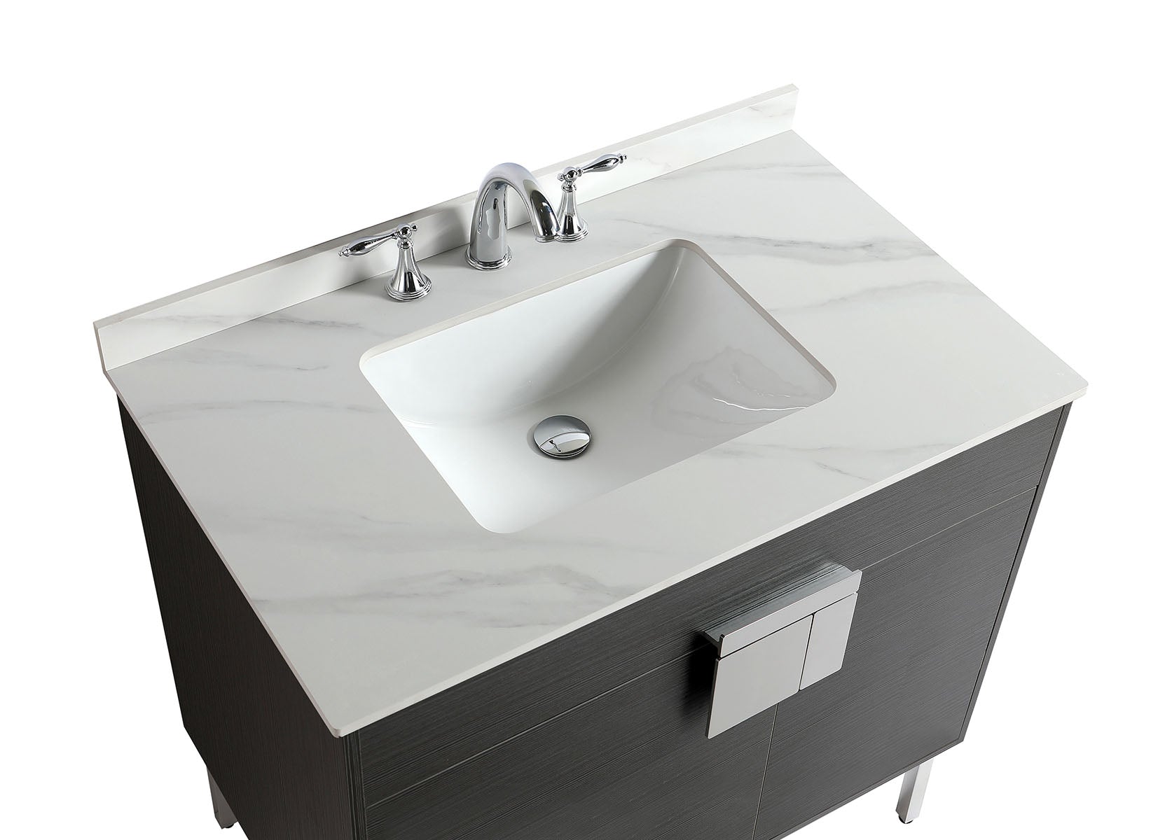 36" V9003 Vanity with Sintered Stone Countertop (Charcoal Grey)
