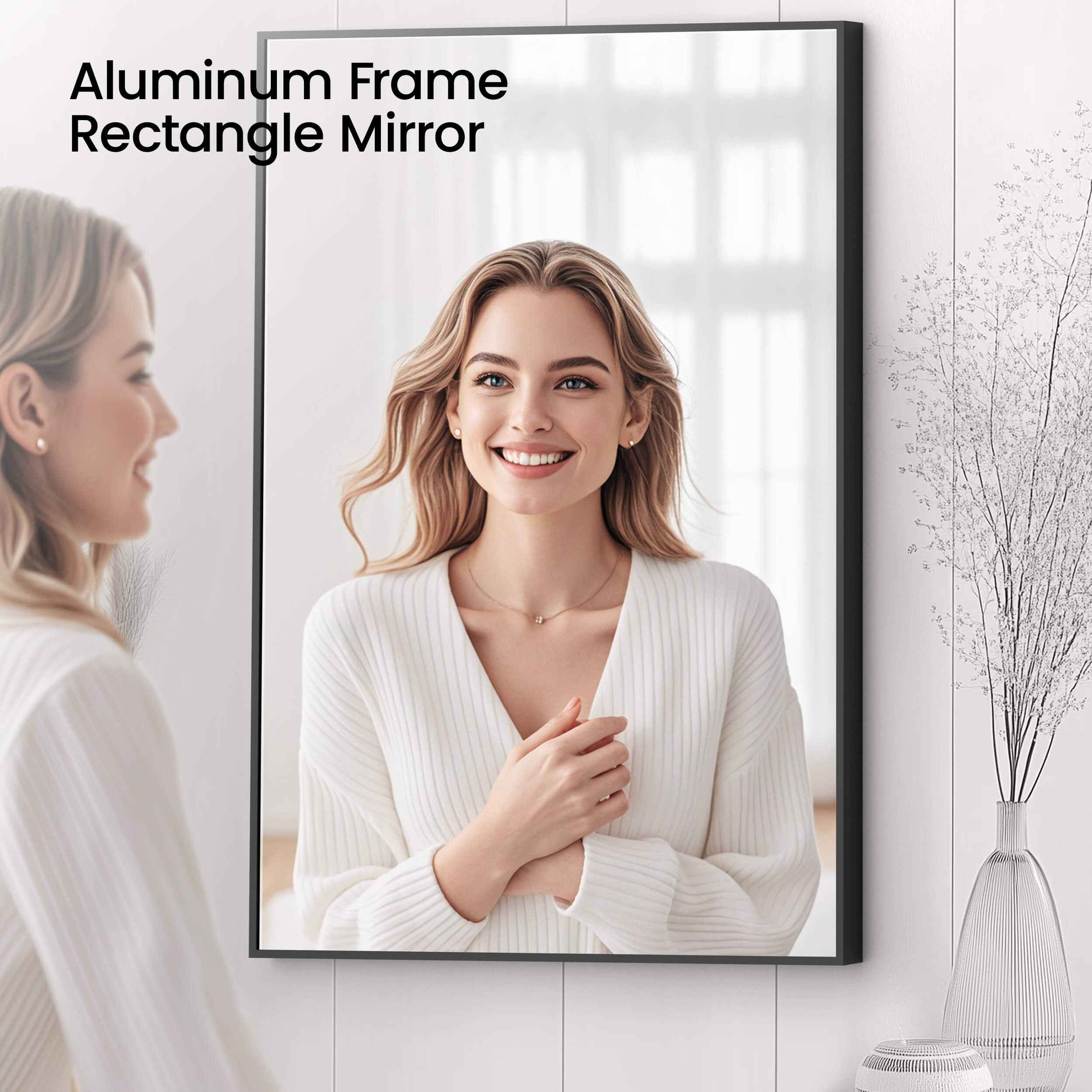 24" x 36" Shatterproof Wall Mount Metal Frame Mirror - FM1-2436 - Shop at Home Craft Studio - 19