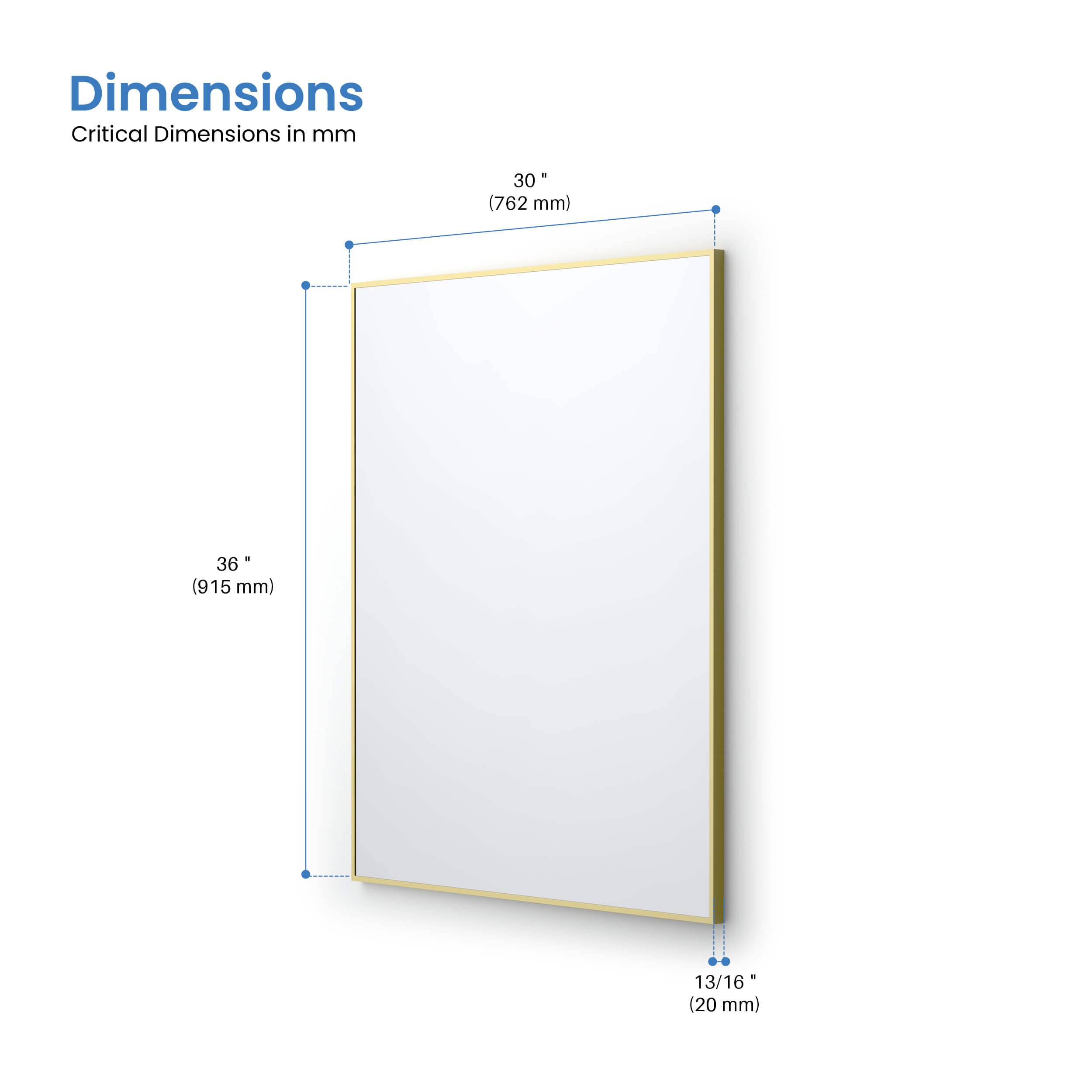 30" x 36" Shatterproof Wall Mount Metal Frame Mirror - FM1-3036 - Shop at Home Craft Studio - 11