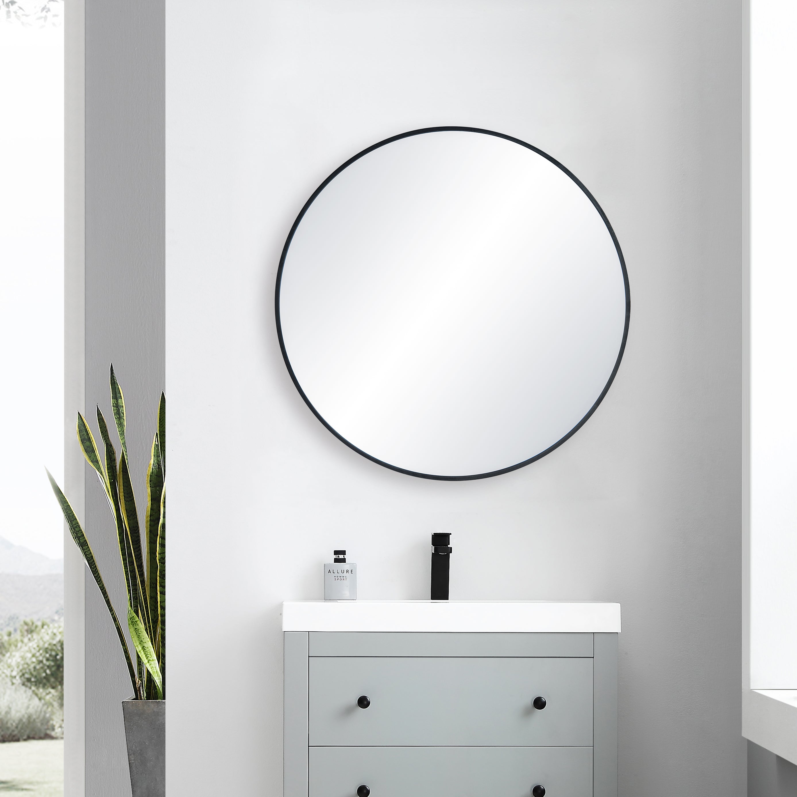 32" Shatterproof Wall Mount Metal Frame Mirror - FM3-R32 - Shop at Home Craft Studio - 6