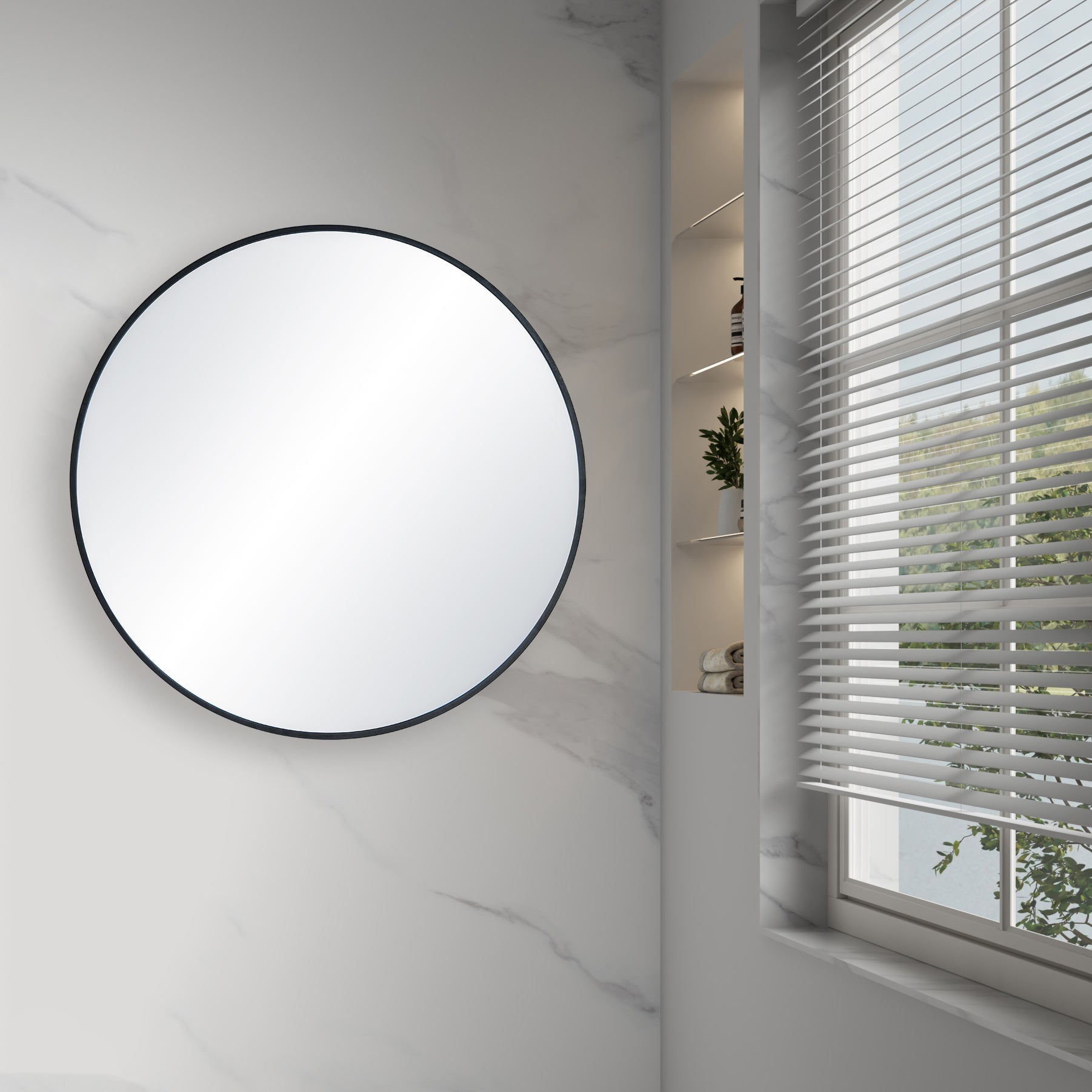 32" Shatterproof Wall Mount Metal Frame Mirror - FM3-R32 - Shop at Home Craft Studio - 7