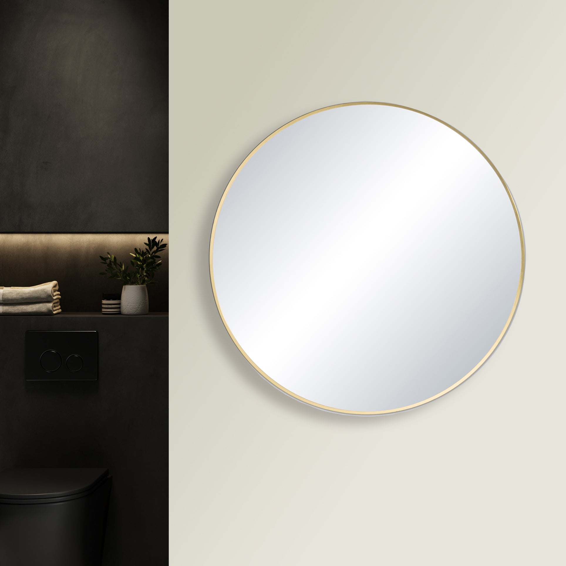 36" Shatterproof Wall Mount Metal Frame Mirror - FM3-R36 - Shop at Home Craft Studio - 3