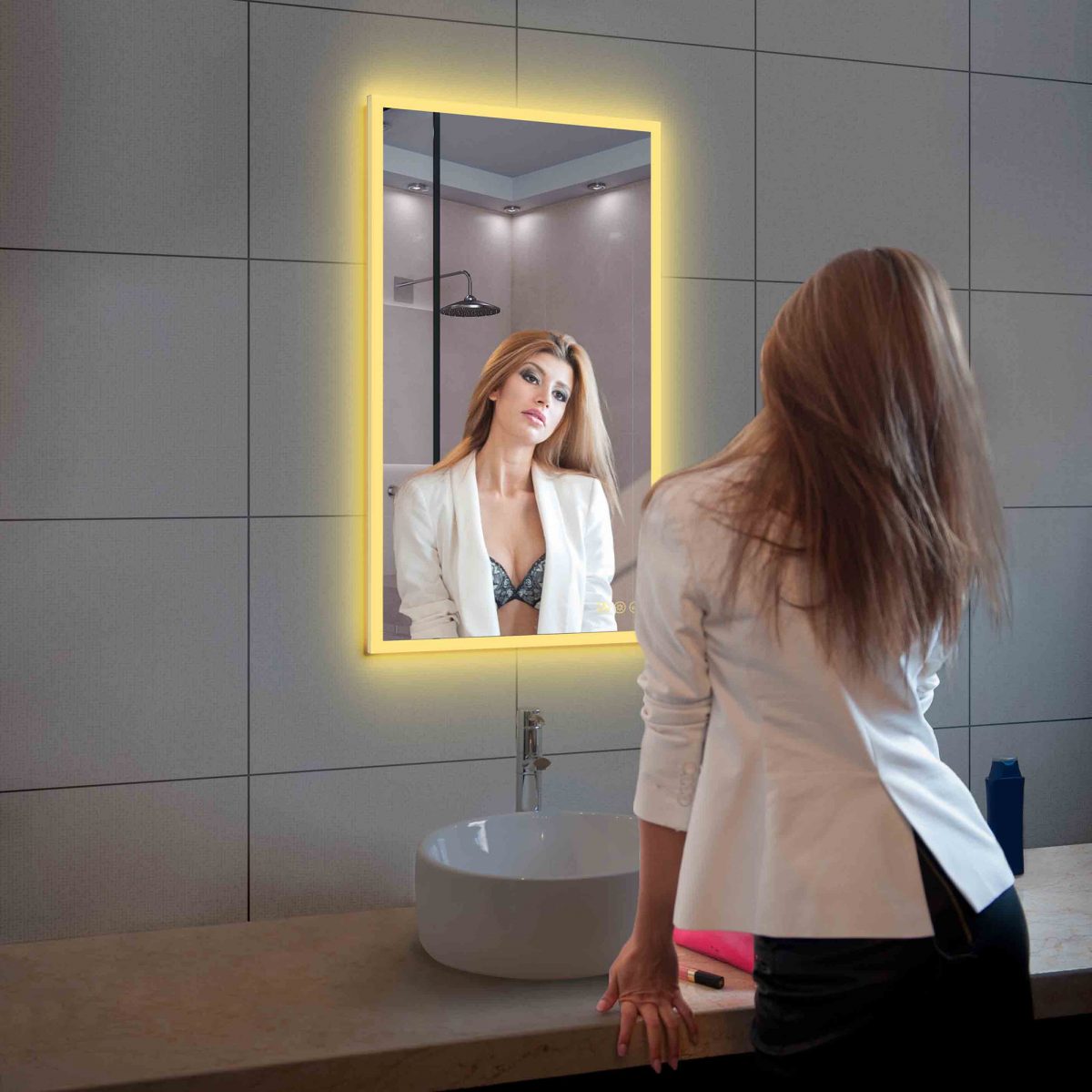 Beta 21″x36″ LED Mirror with Frosted Sides