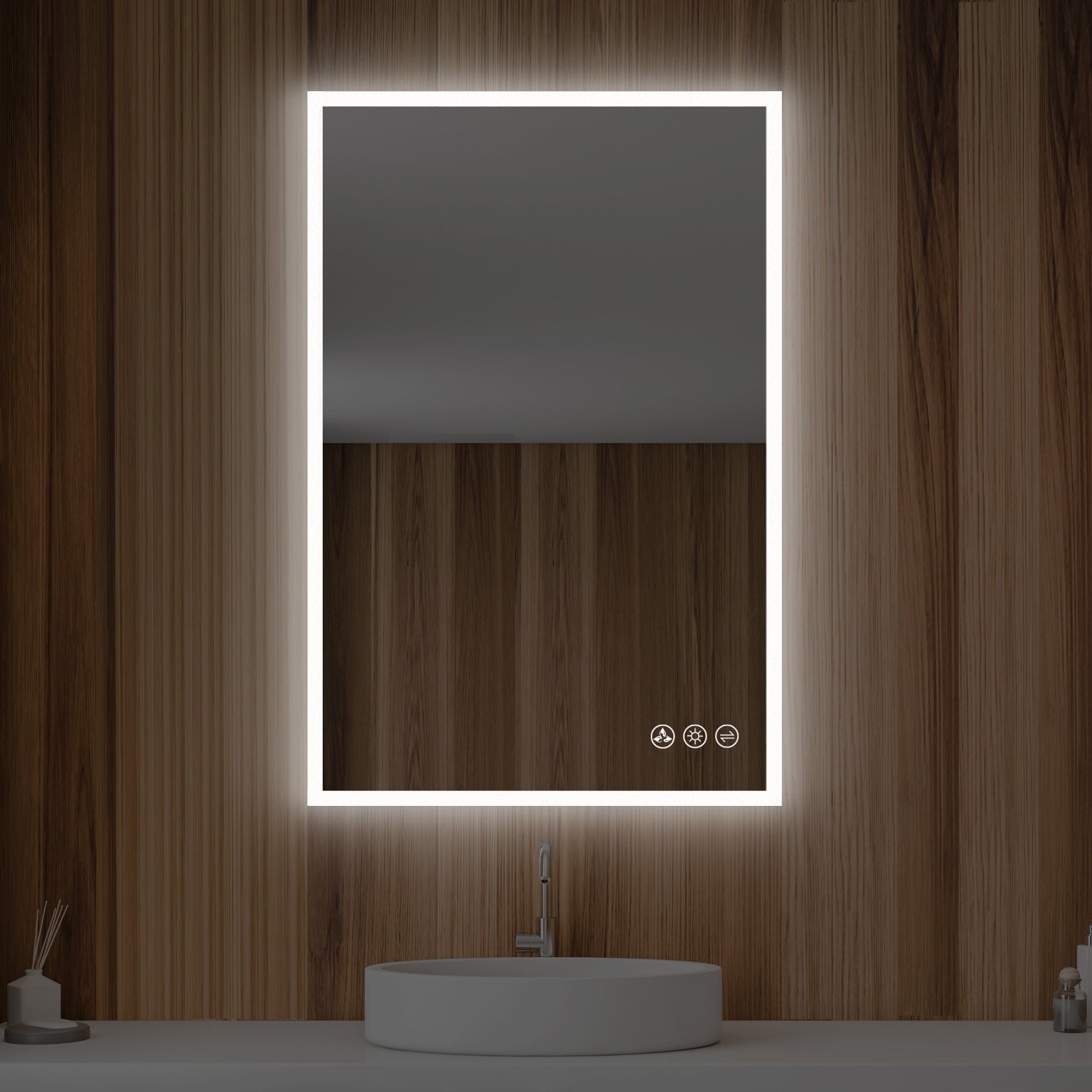 Beta 24″x36″ LED Mirror with Frosted Sides