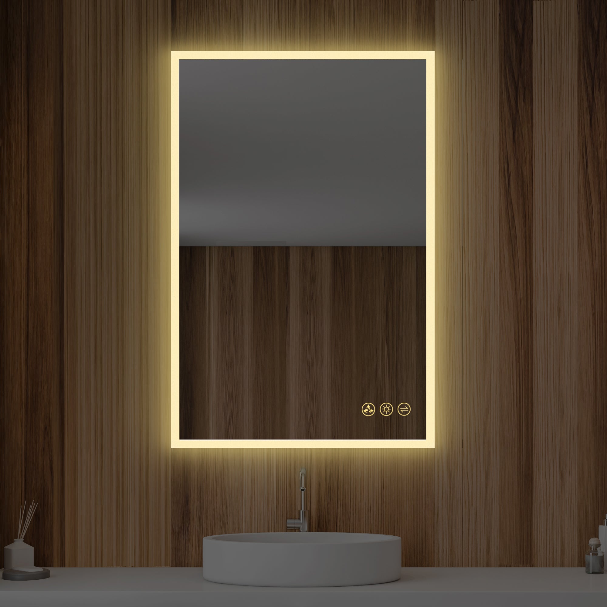 Beta 24″x36″ LED Mirror with Frosted Sides