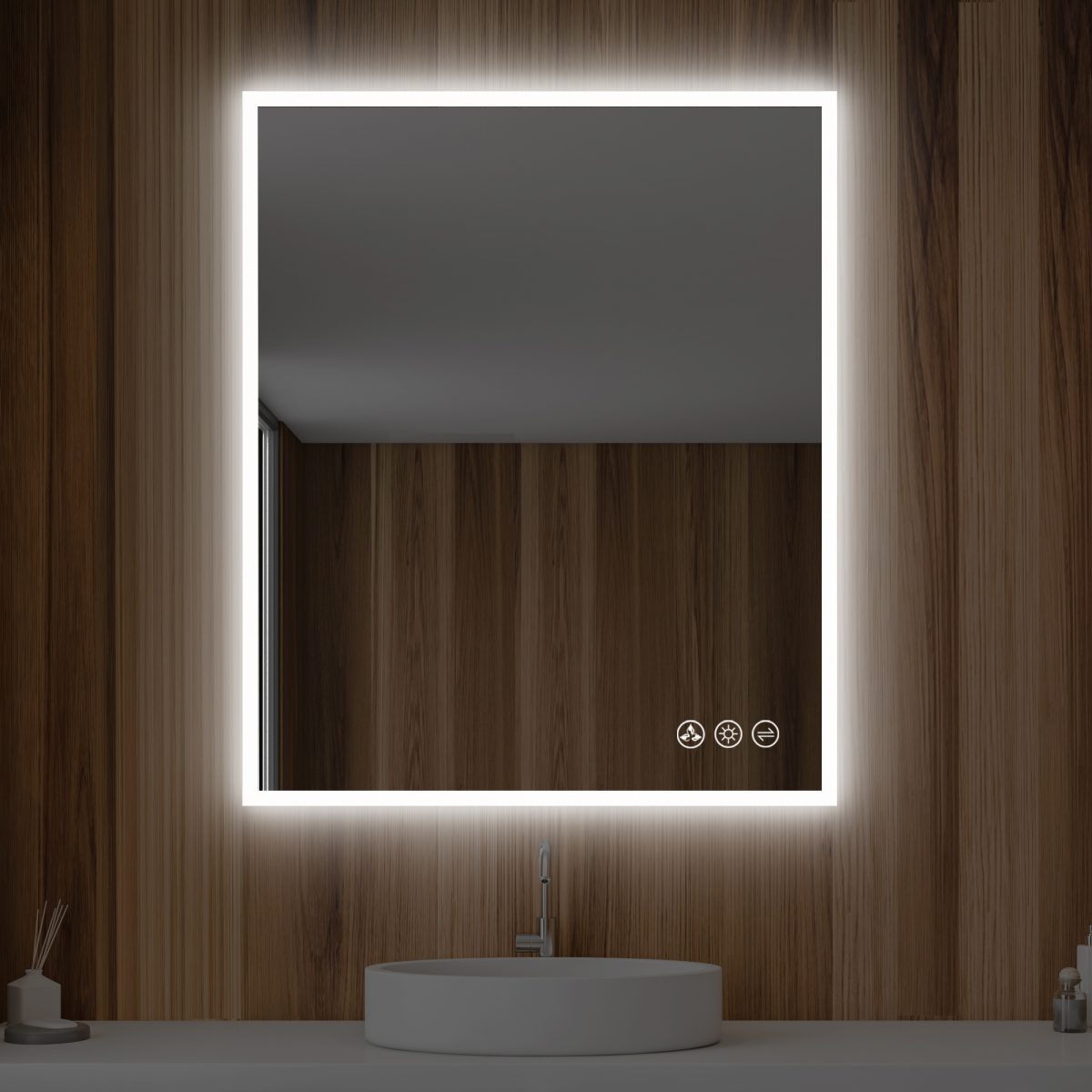 Beta 30″x36″ LED Mirror with Frosted Sides