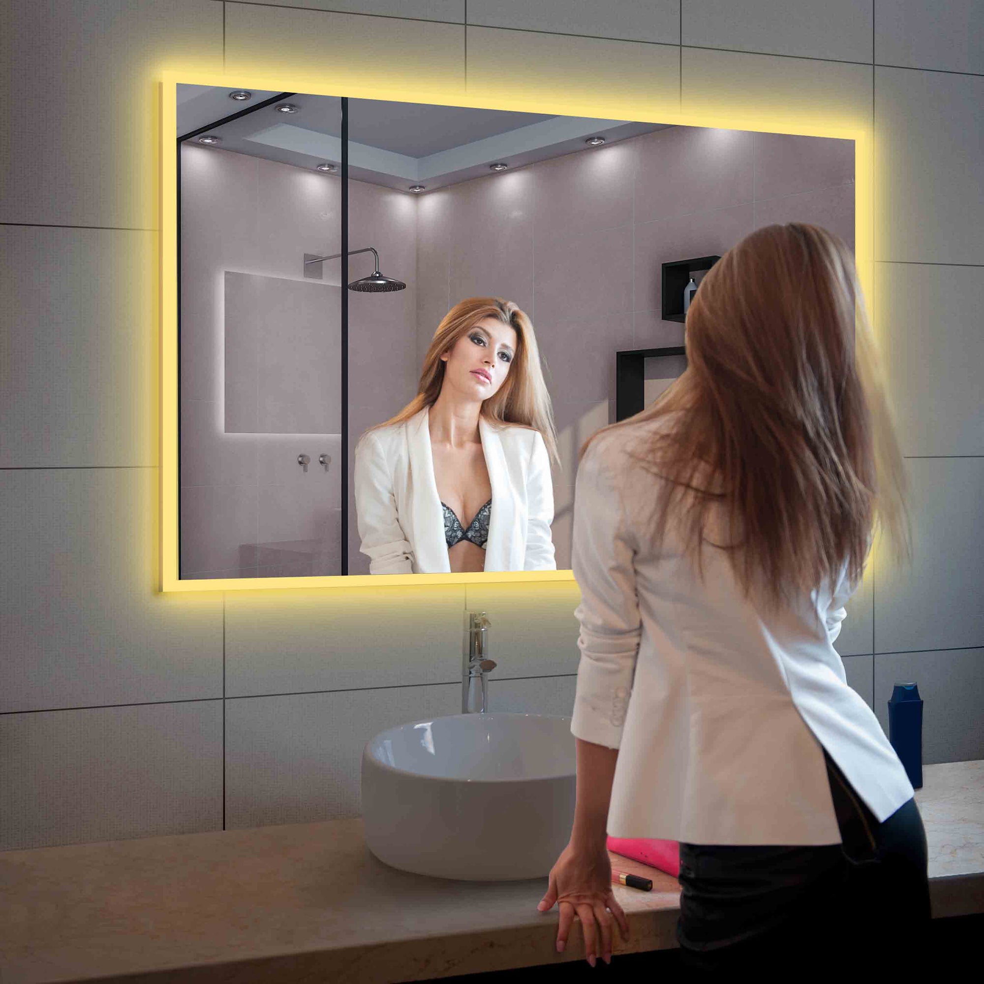 Beta 48″x36″ LED Mirror with Frosted Sides