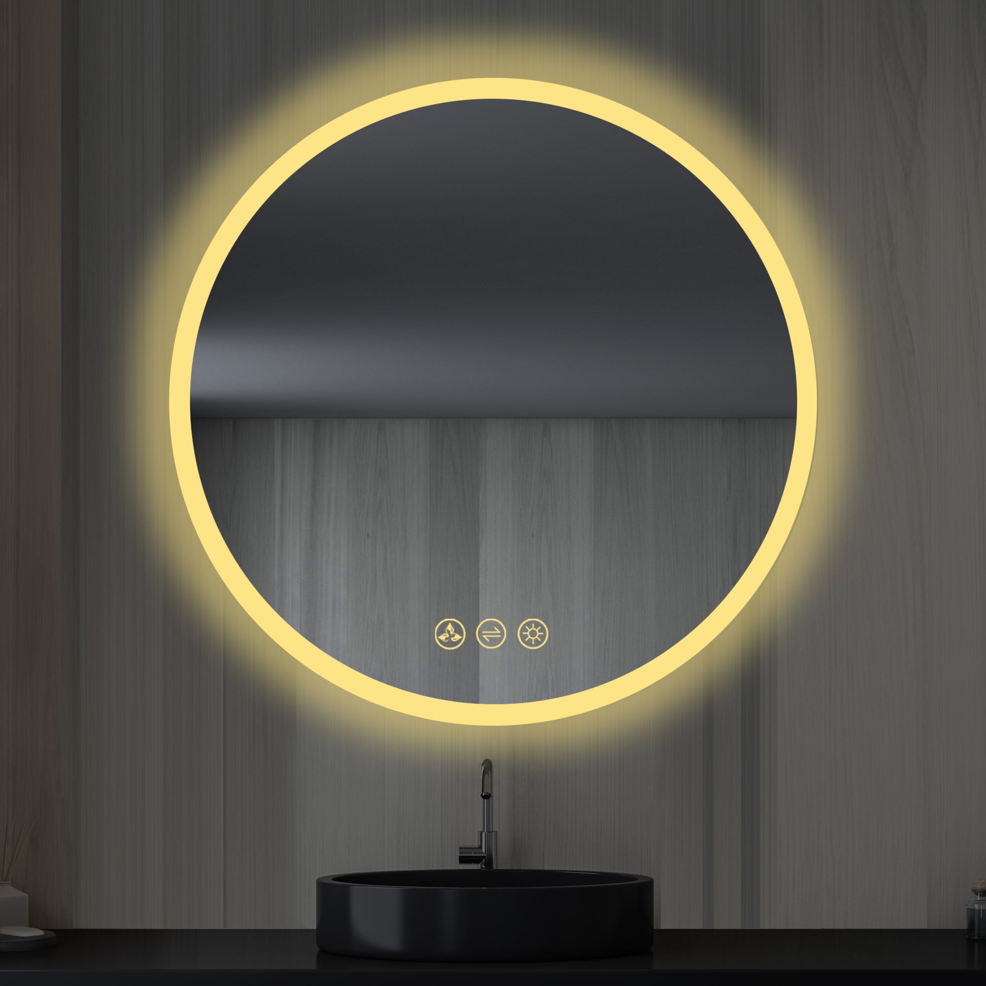 Orion 32″ Round LED Mirror with Frosted Side