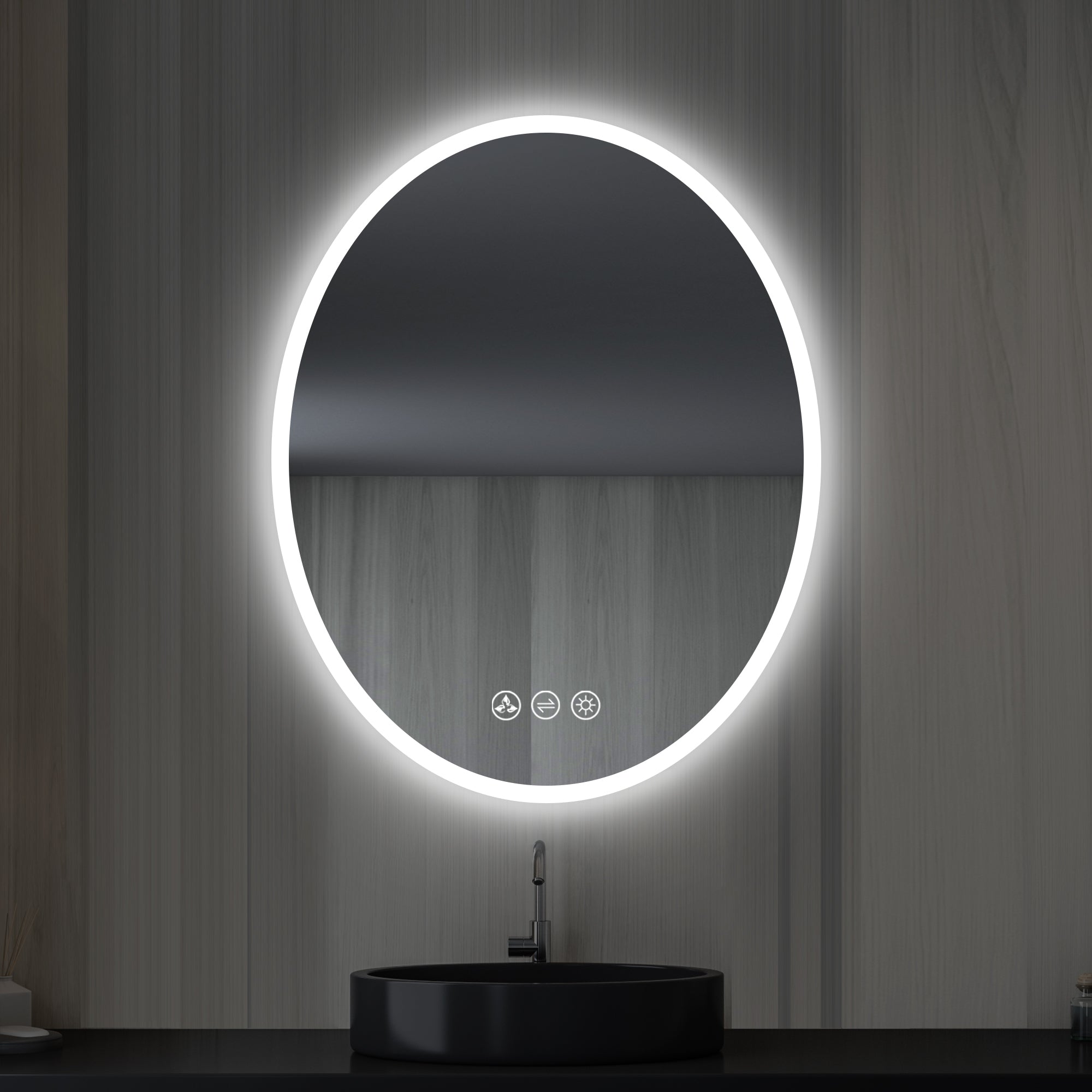 Oval 24 Inch Oval LED Mirror