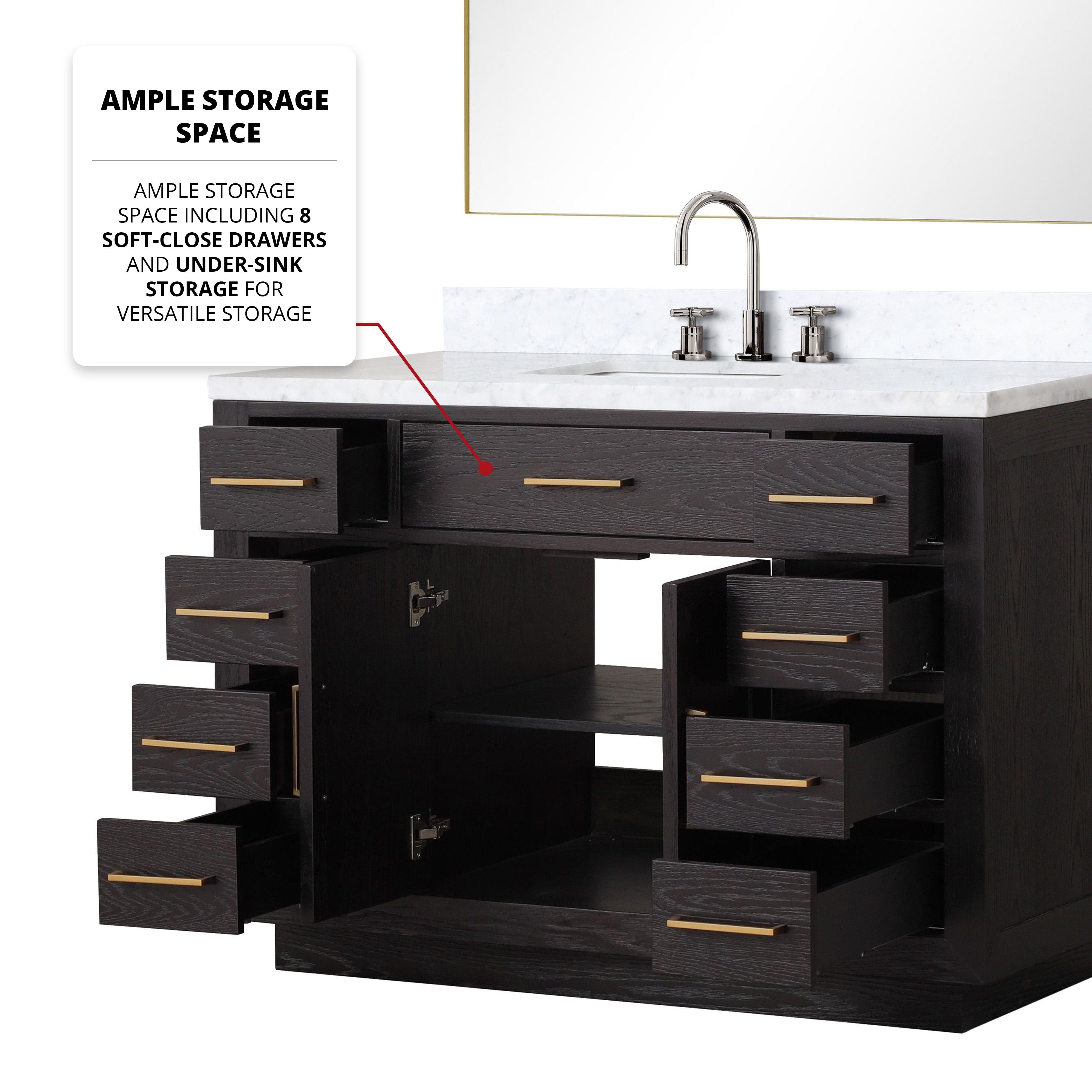 Abbey 48" x 22" Single Bath Vanity Bathroom Vanity - Shop at Home Craft Studio - 8