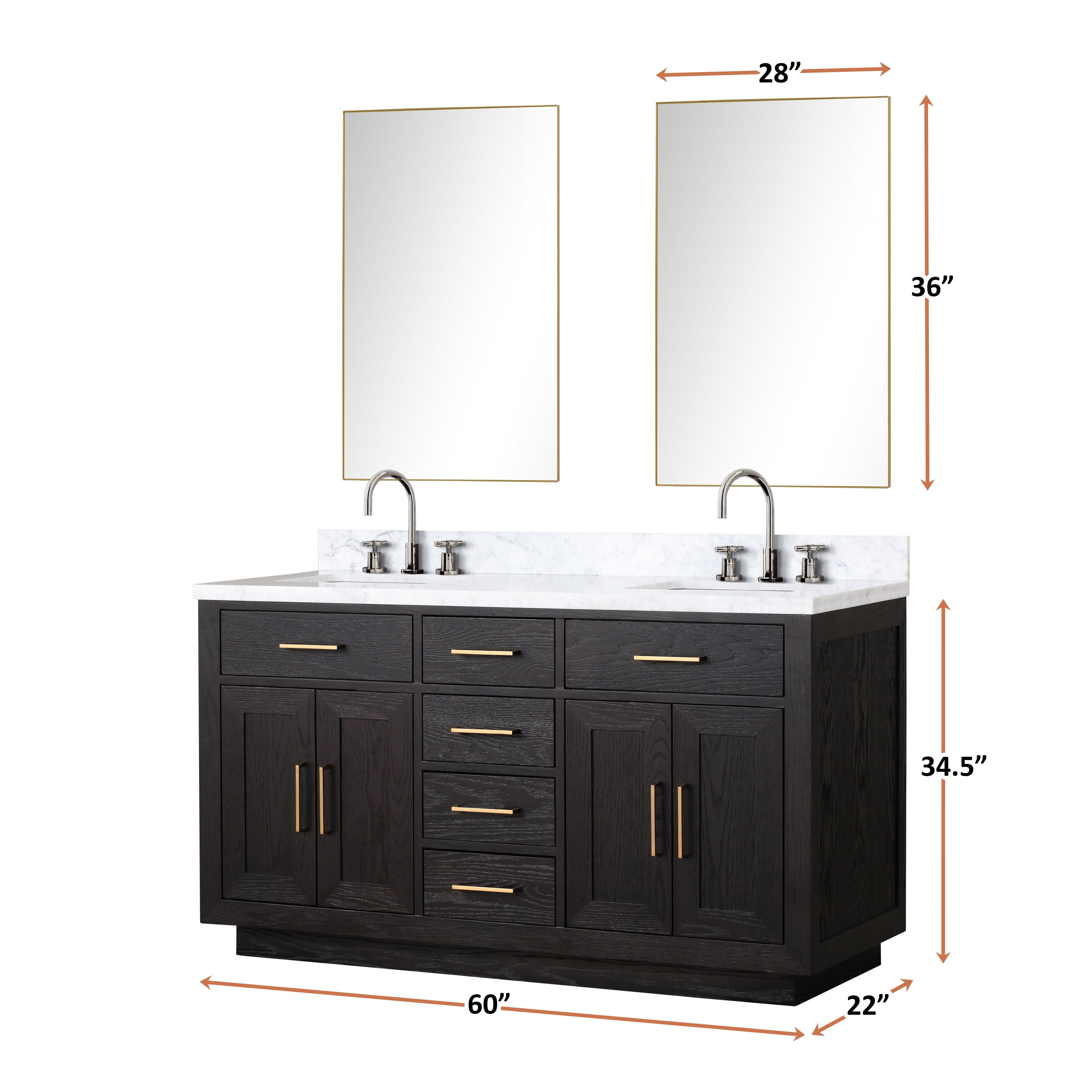 Abbey 60" x 22" Double Bath Vanity Bathroom Vanity - Shop at Home Craft Studio - 12