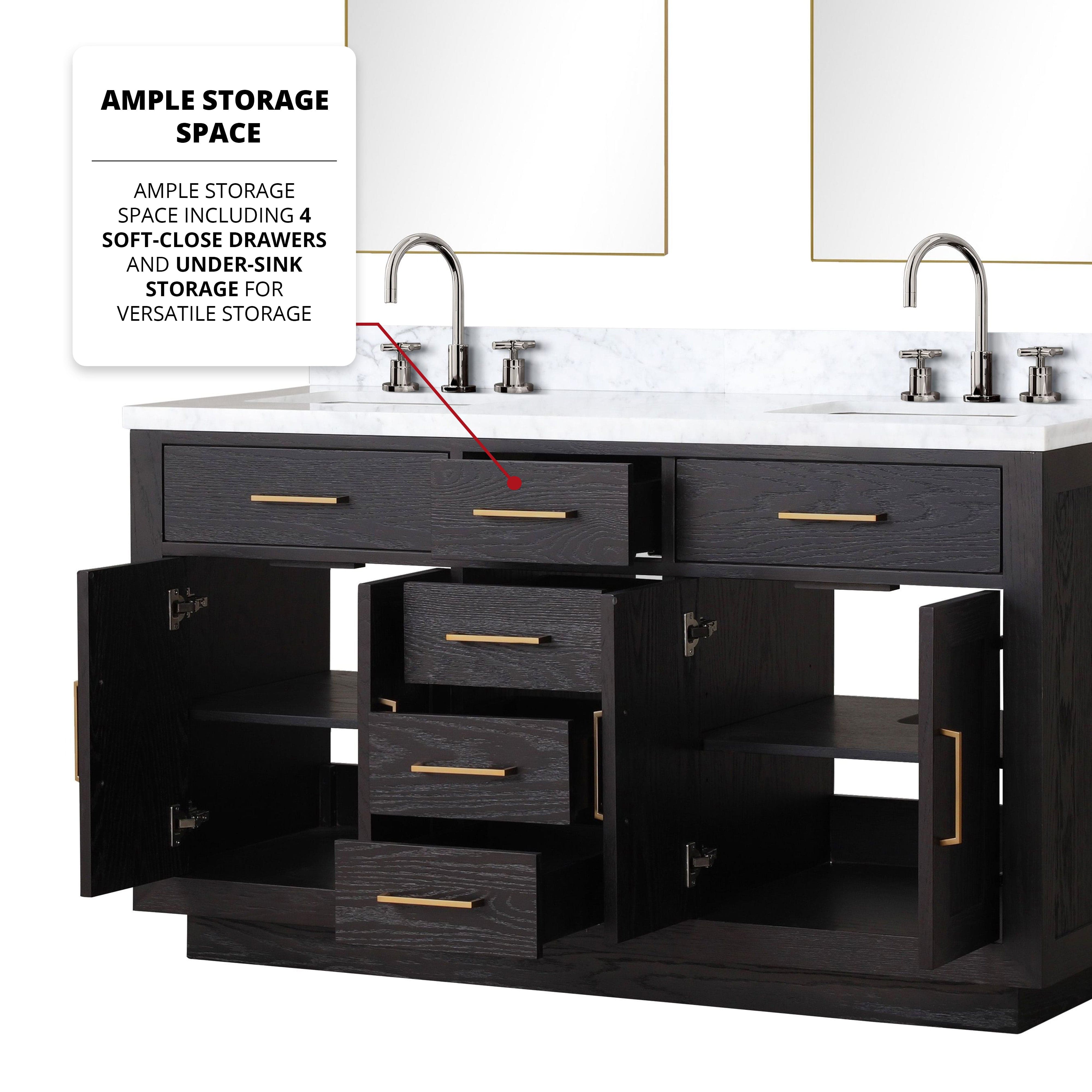 Abbey 60" x 22" Double Bath Vanity Bathroom Vanity - Shop at Home Craft Studio - 13