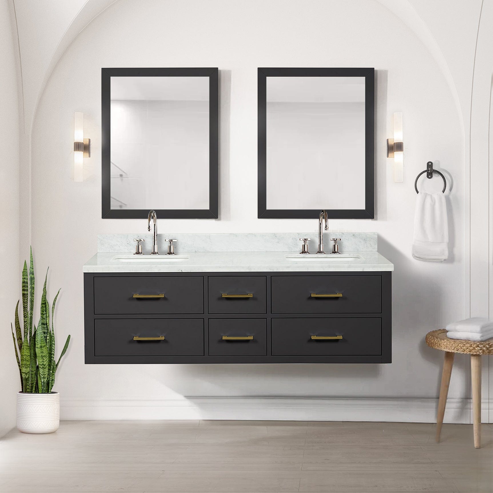 Castor 60" x 22"Double Bath Vanity Bathroom Vanity - Shop at Home Craft Studio - 1