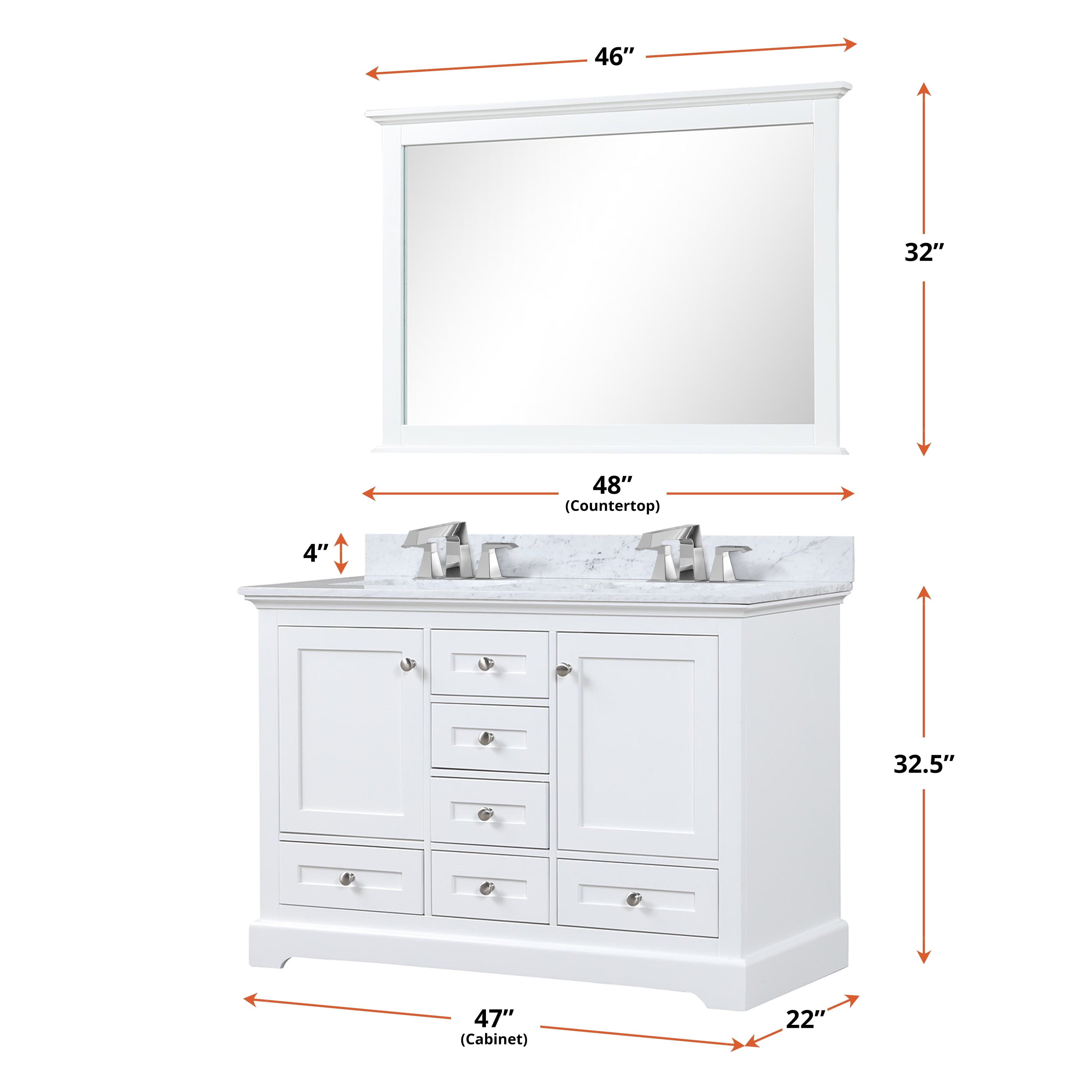 Dukes 48" x 22" Double Bath Vanity Bathroom Vanity - Shop at Home Craft Studio - 4